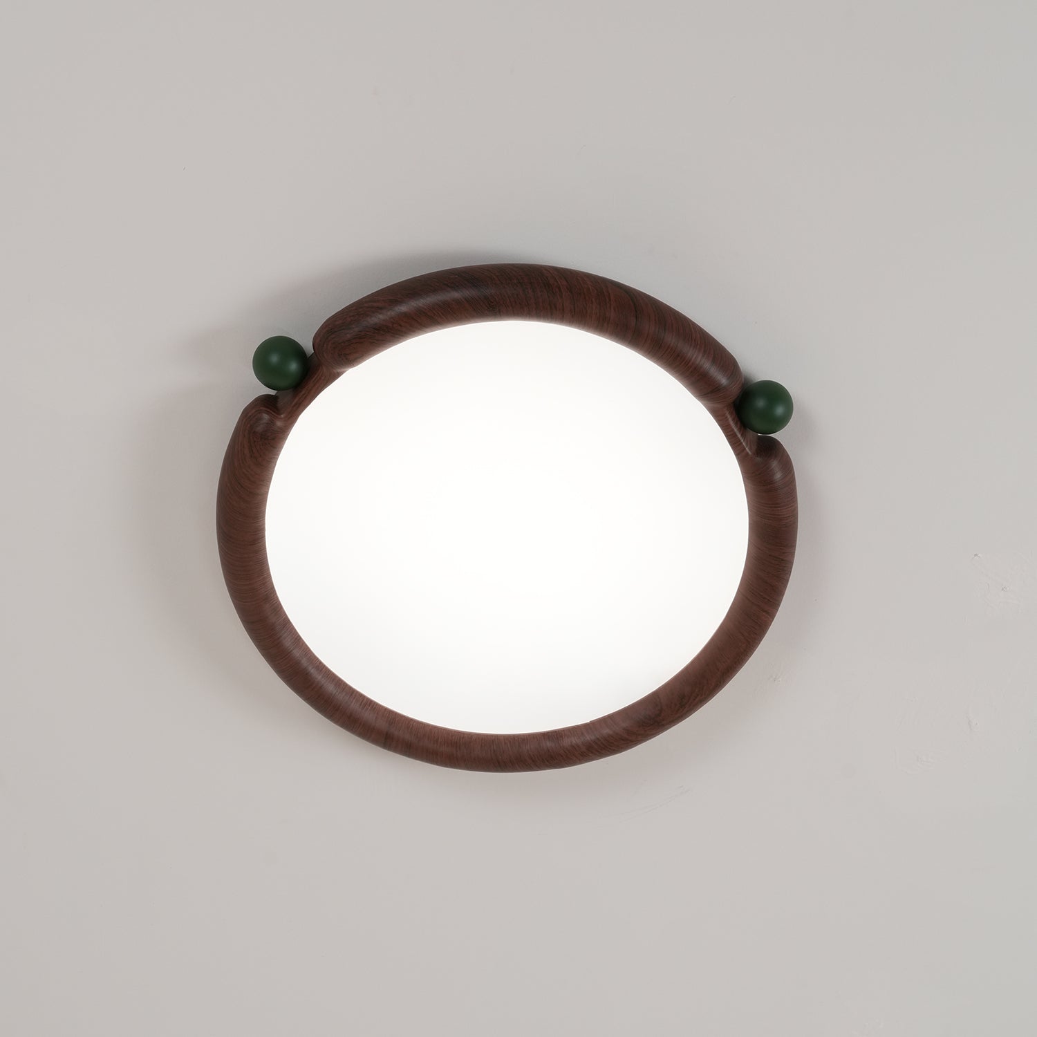 Virelli Lampe de Plafond Panneau Acrylique Rond Bois de Noyer Résine A/B Modèle Naturel
