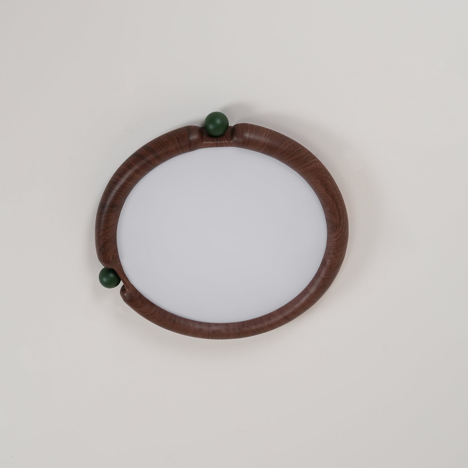 Virelli Lampe de Plafond Panneau Acrylique Rond Bois de Noyer Résine A/B Modèle Naturel