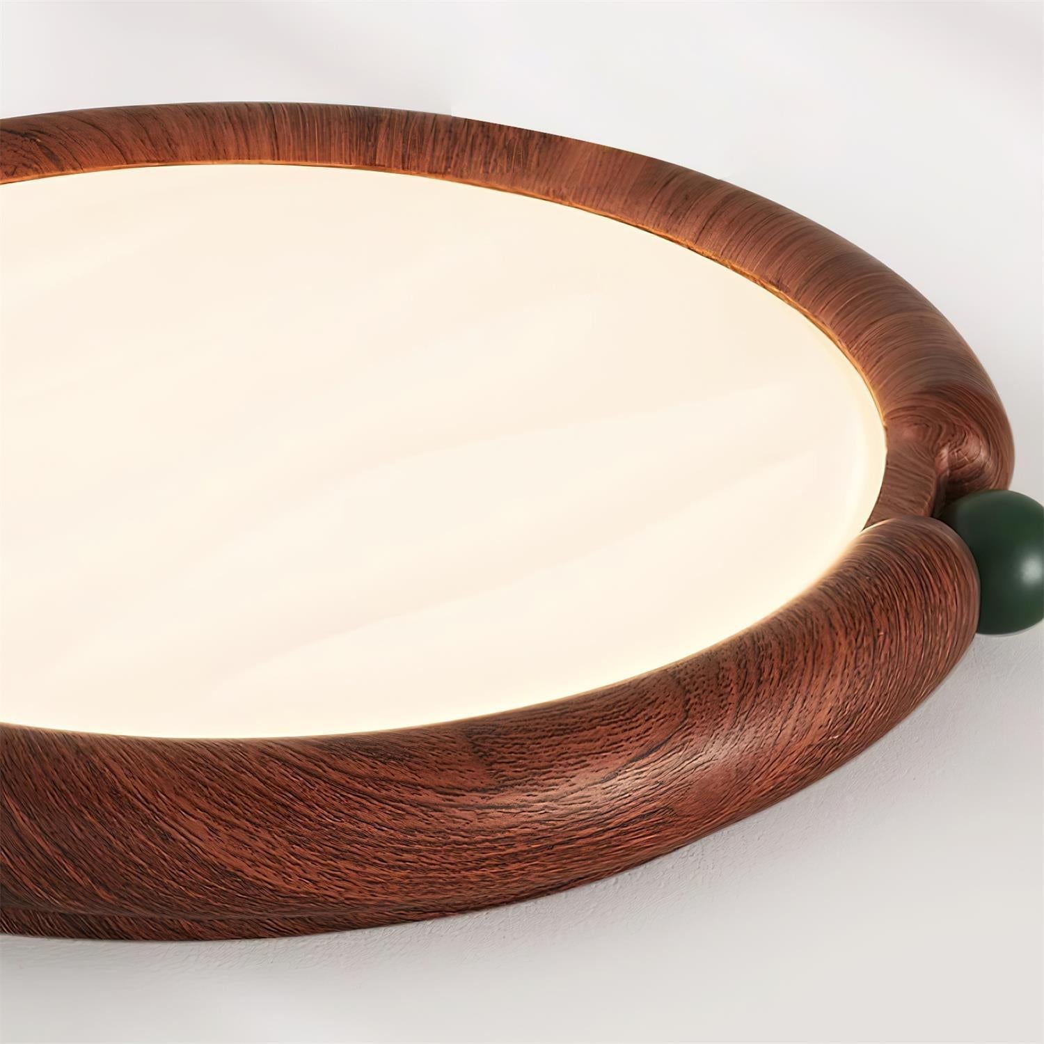Virelli Lampe de Plafond Panneau Acrylique Rond Bois de Noyer Résine A/B Modèle Naturel