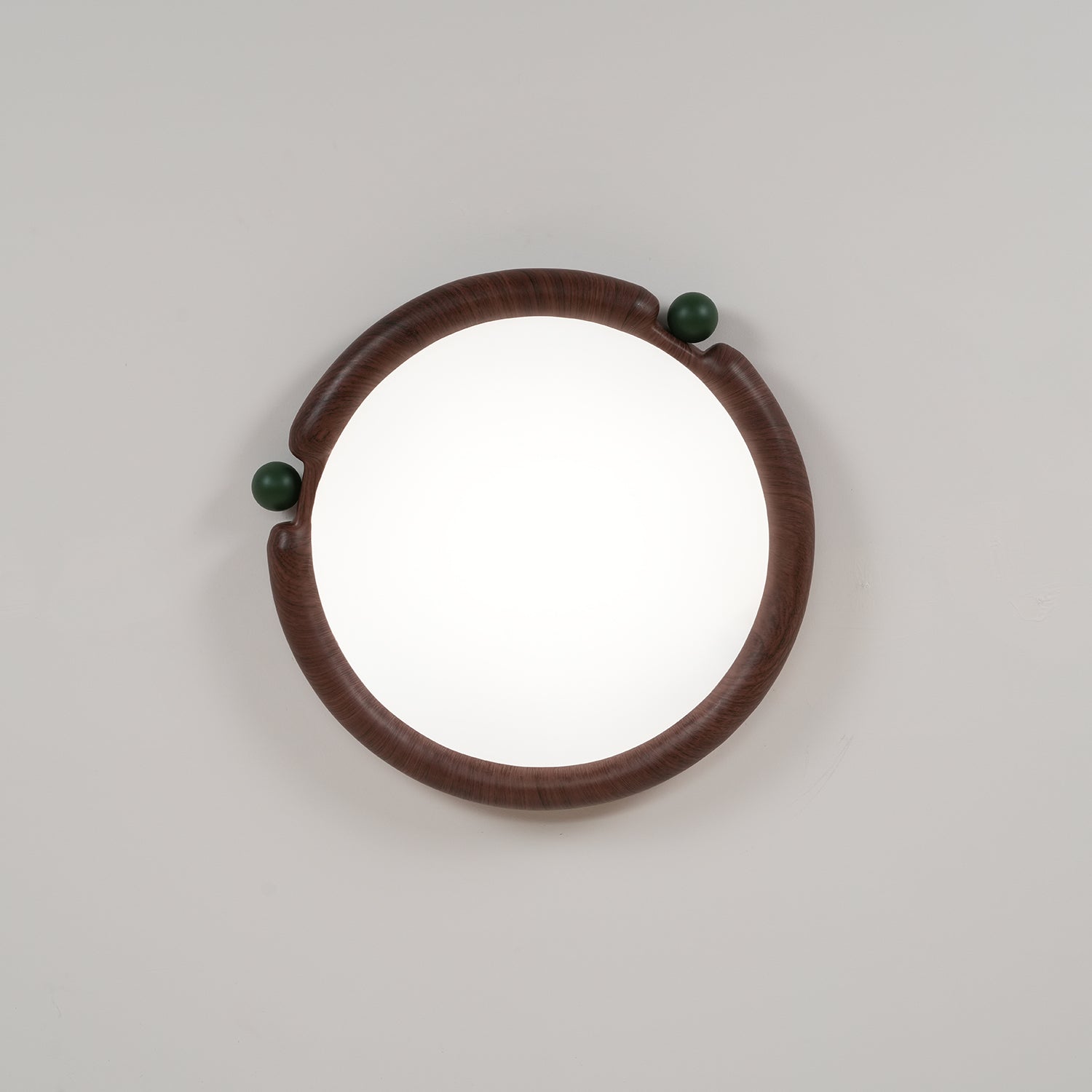 Virelli Lampe de Plafond Panneau Acrylique Rond Bois de Noyer Résine A/B Modèle Naturel