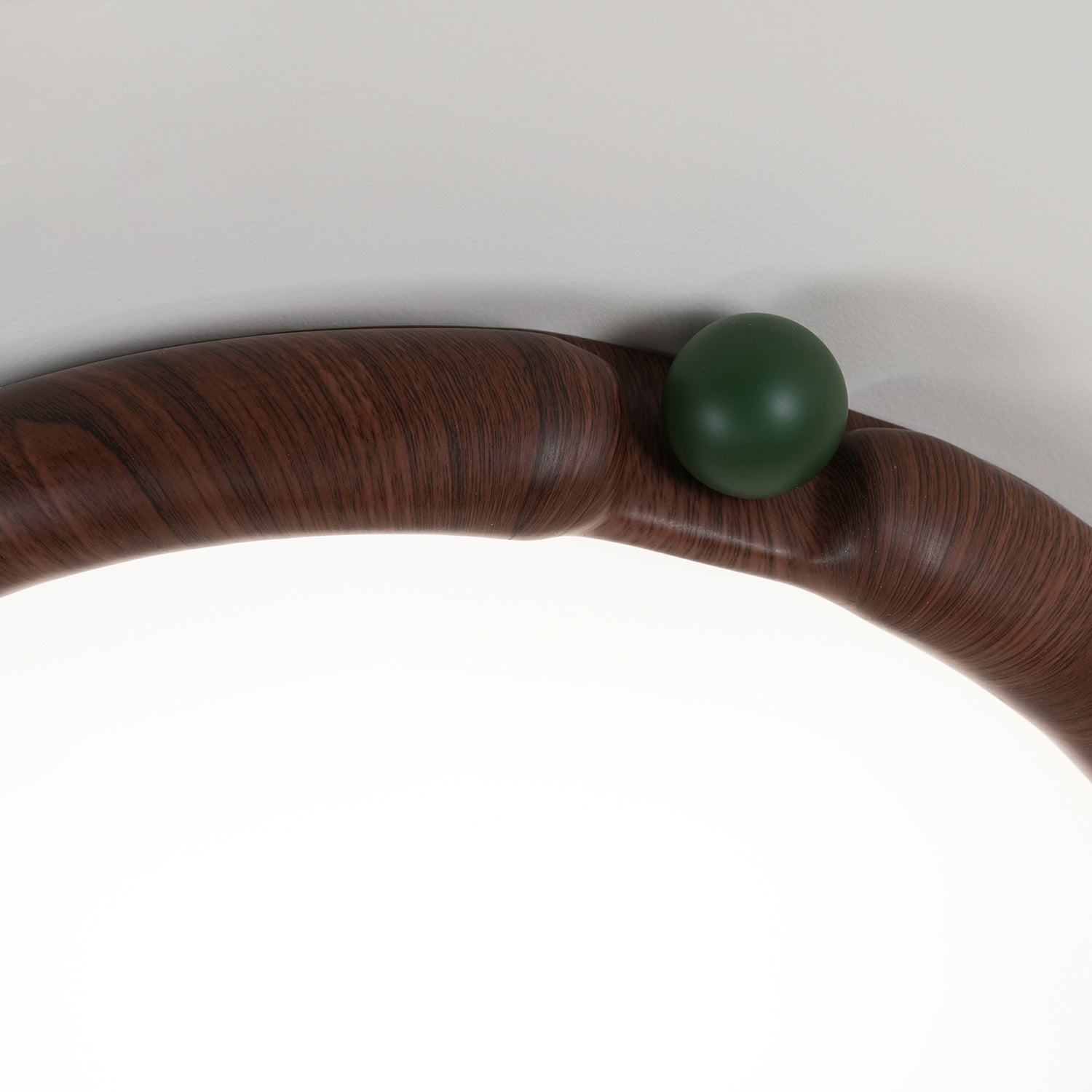 Virelli Lampe de Plafond Panneau Acrylique Rond Bois de Noyer Résine A/B Modèle Naturel