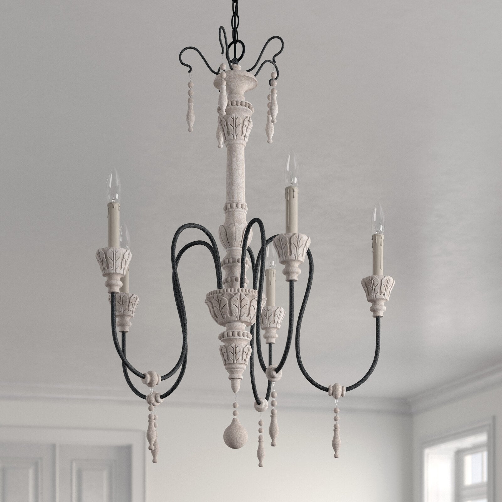 Epoch Lustre Bois Métal Luxe Postmoderne