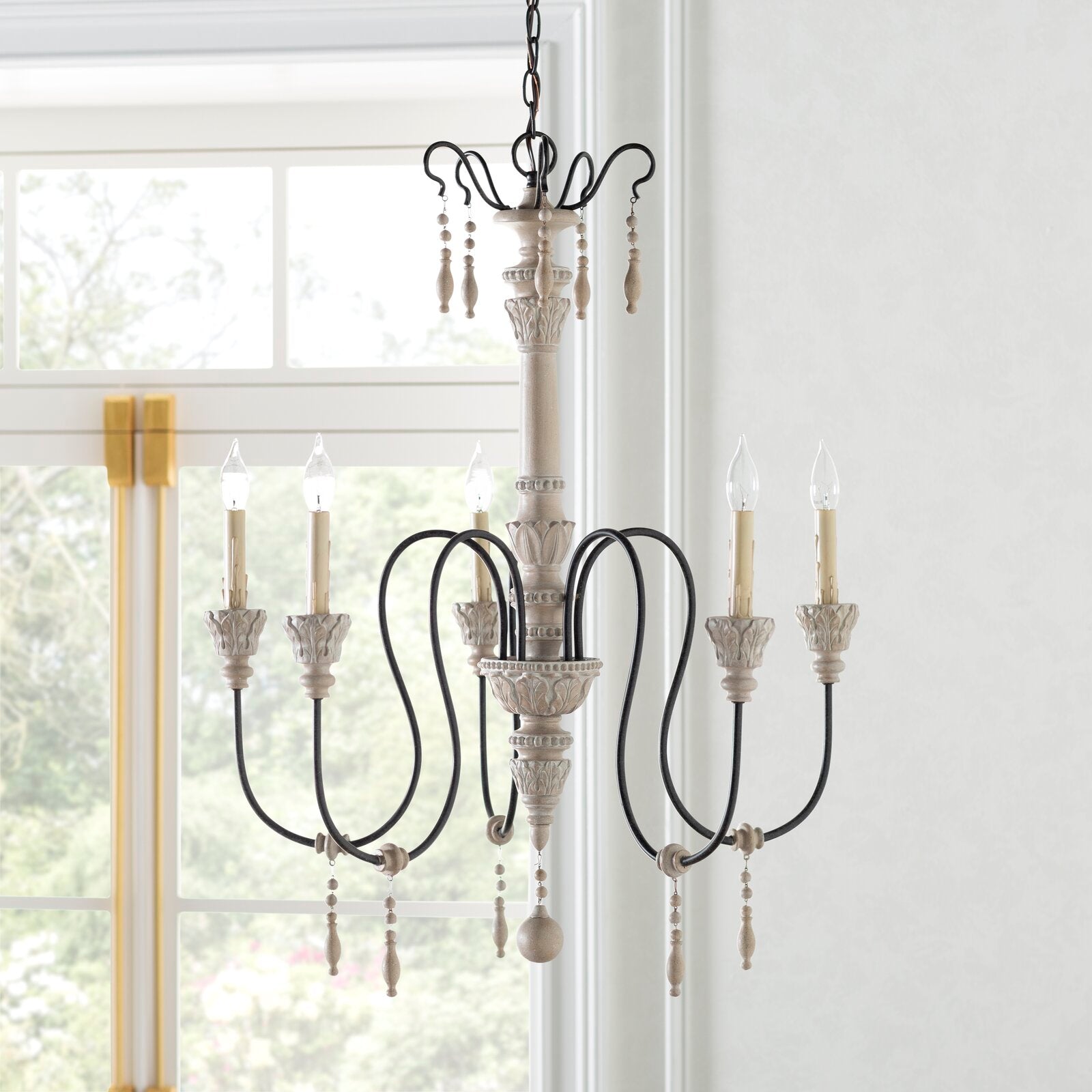 Epoch Lustre Bois Métal Luxe Postmoderne