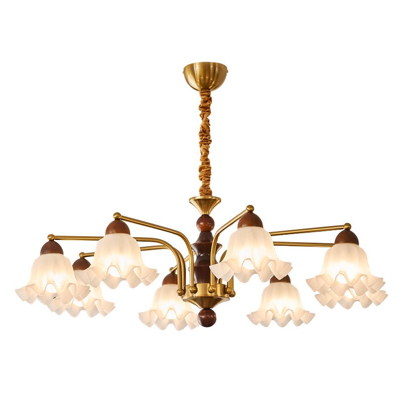 Lylaeen Lustre Vintage Élégant en Verre et Bois