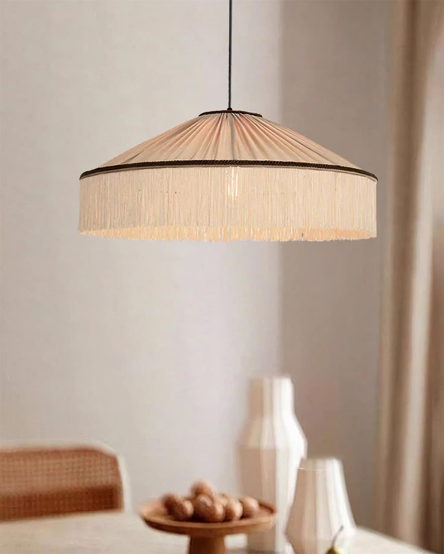 Serenya Suspension Franges Tissu Vintage