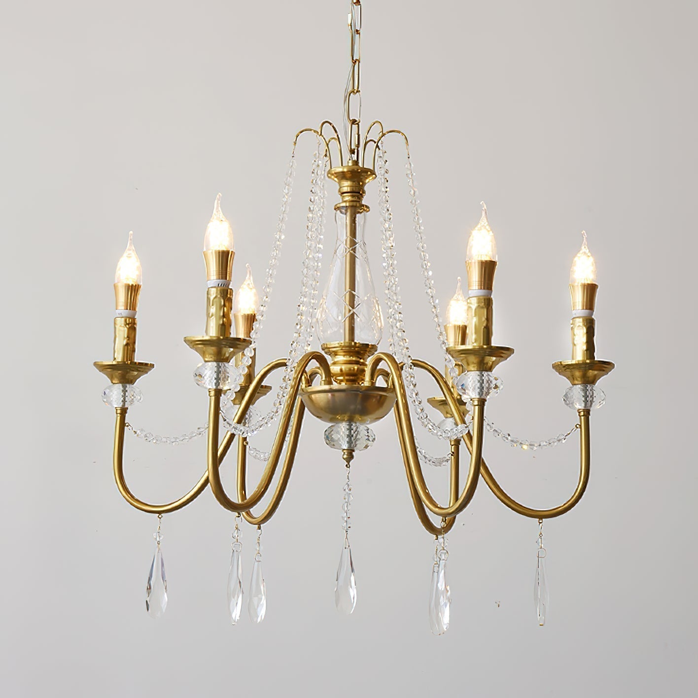 Mote Lustre Laiton Cristal Luxe Postmoderne