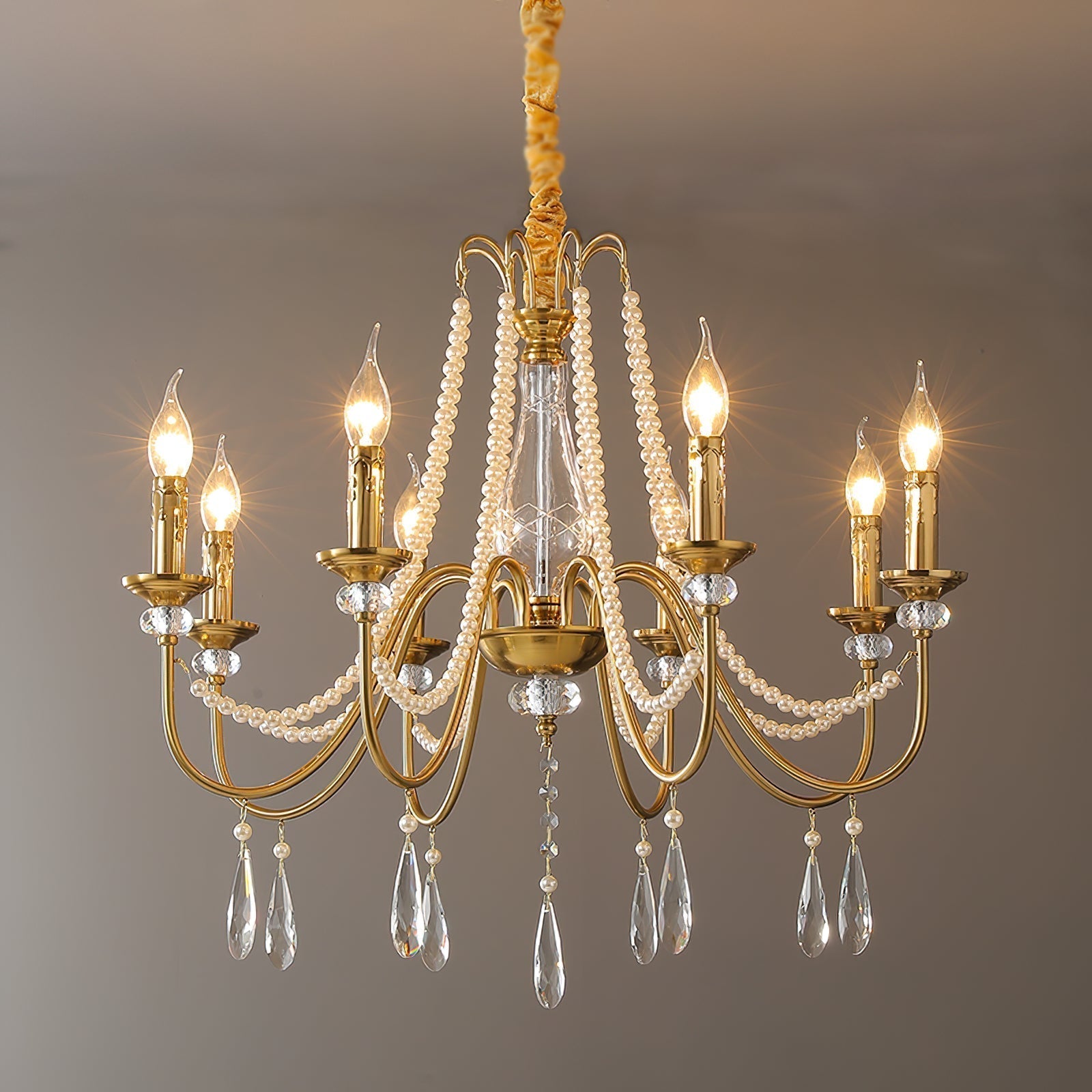 Mote Lustre Laiton Cristal Luxe Postmoderne