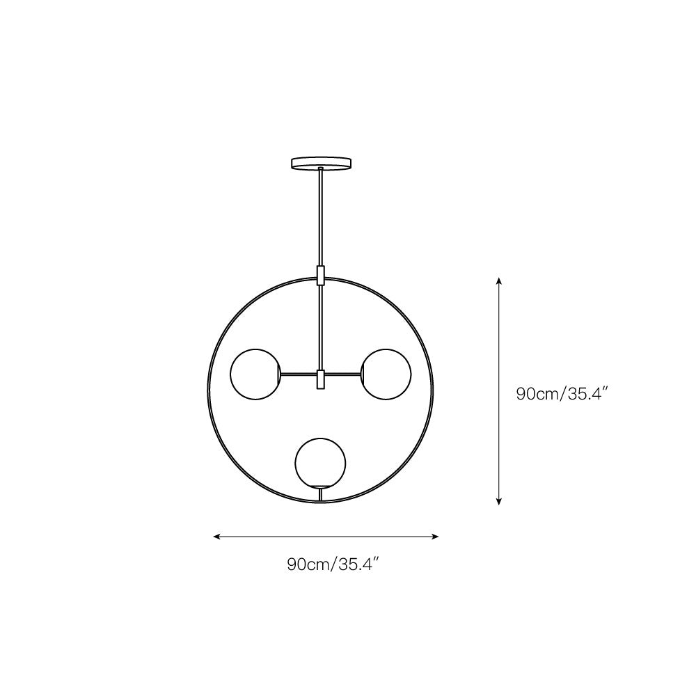 Nexus Lustre Ronde Laiton Verre Minimaliste Moderne