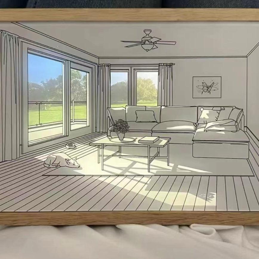 Magdalene Lampe Murale en Bois Art Mural Chien au Soleil