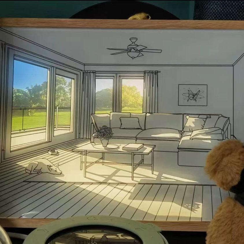 Magdalene Lampe Murale en Bois Art Mural Chien au Soleil