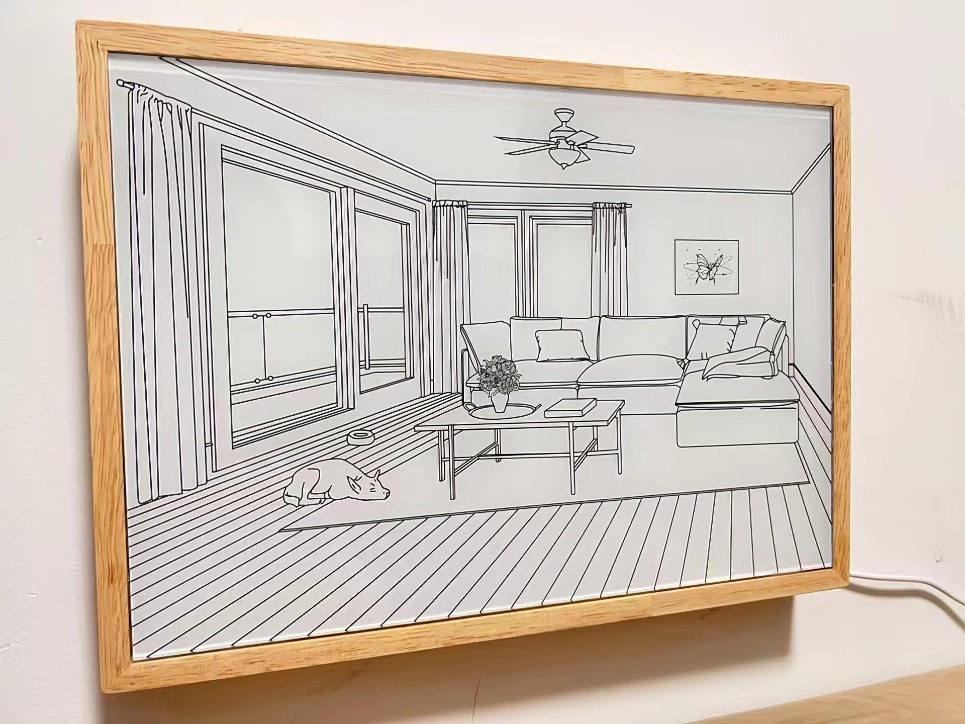 Magdalene Lampe Murale en Bois Art Mural Chien au Soleil