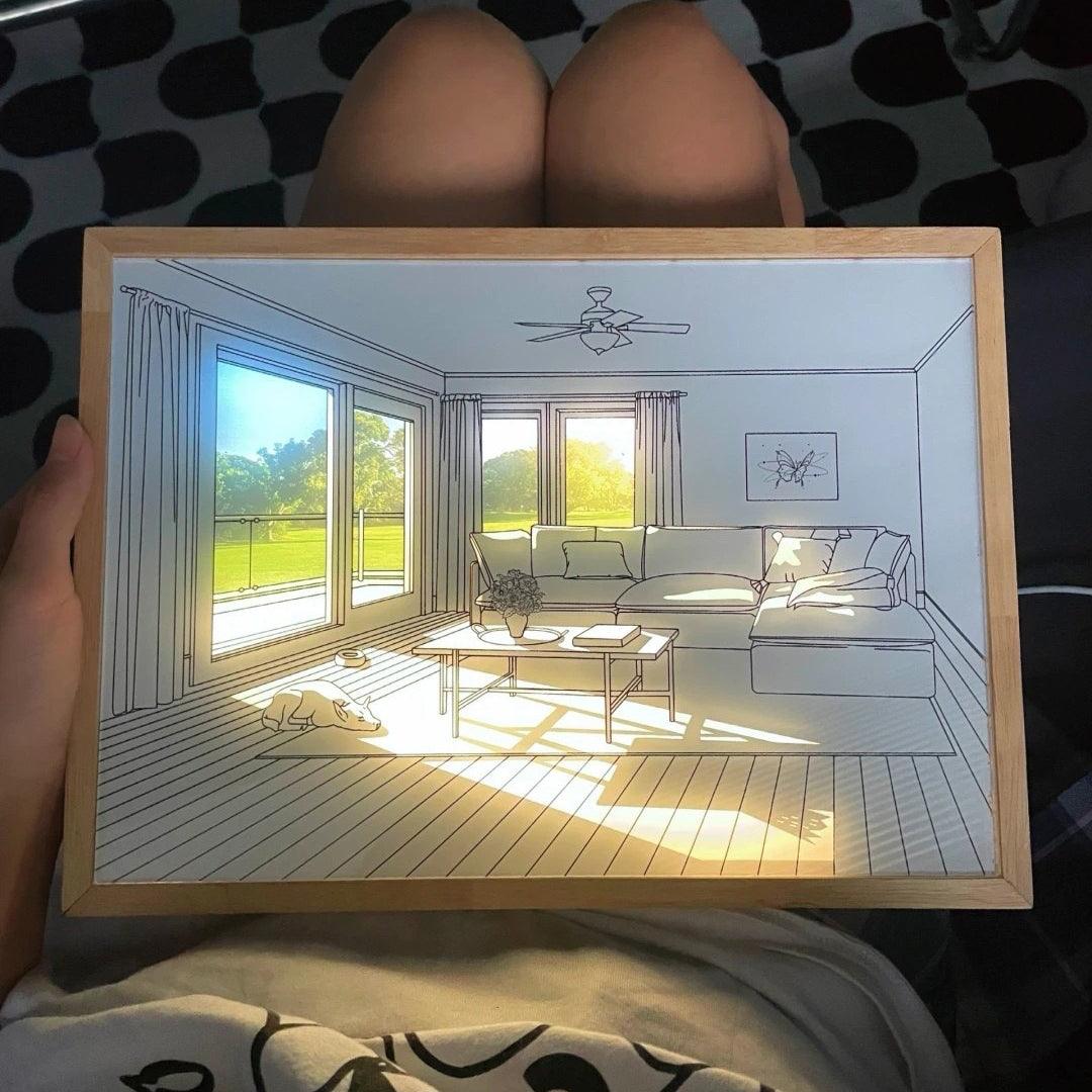 Magdalene Lampe Murale en Bois Art Mural Chien au Soleil