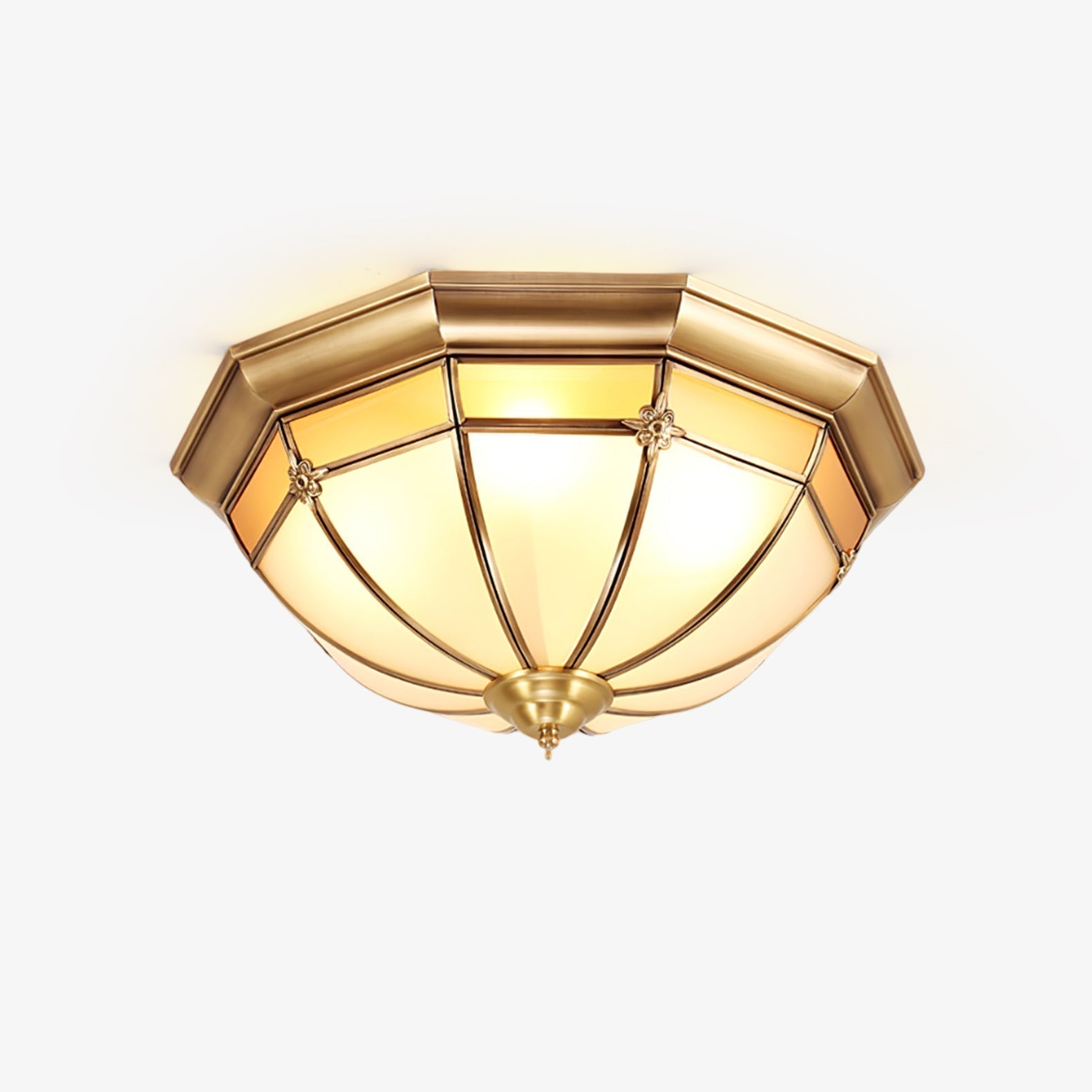 Vovynan Élégance Dôme Laiton Verre Applique Plafond