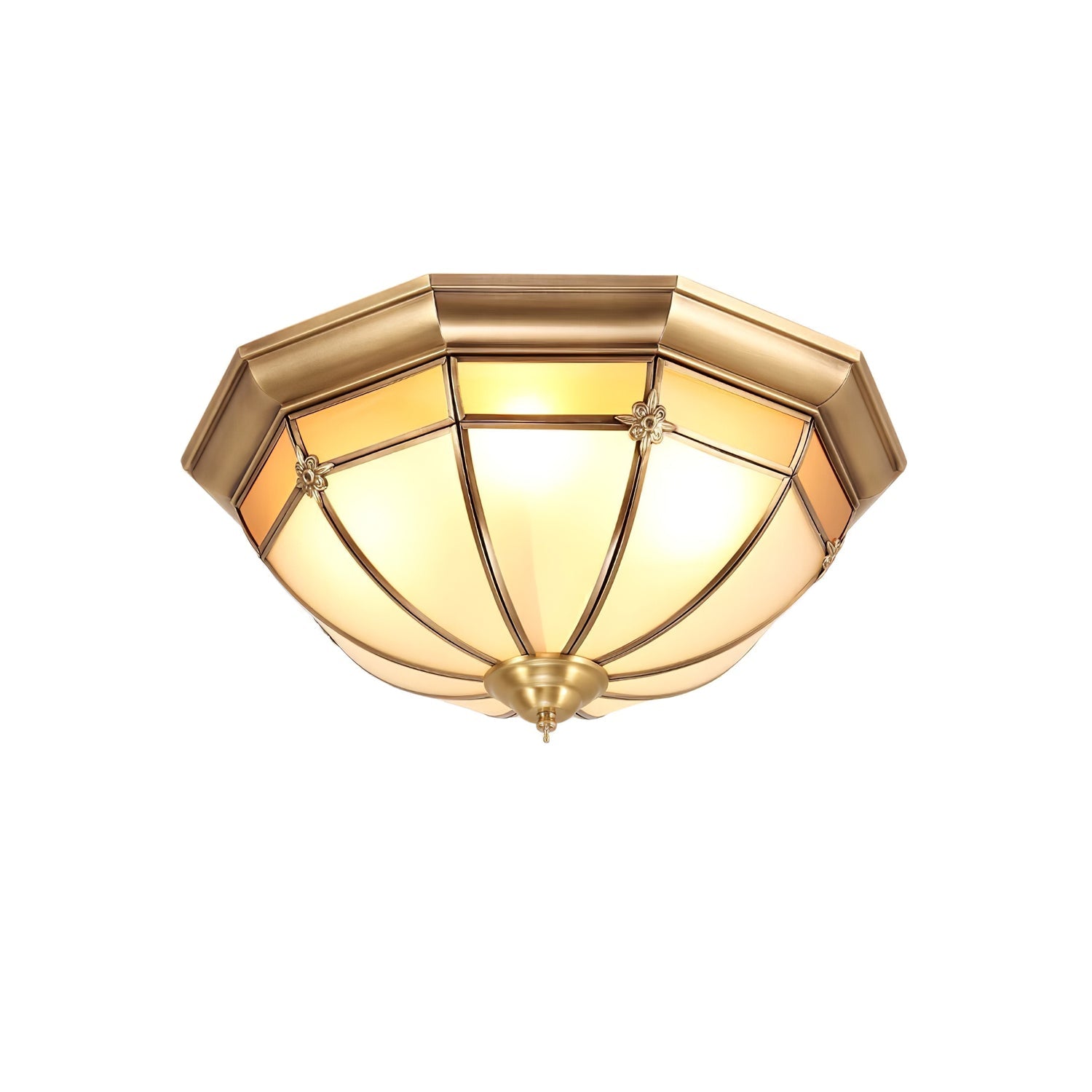 Vovynan Élégance Dôme Laiton Verre Applique Plafond