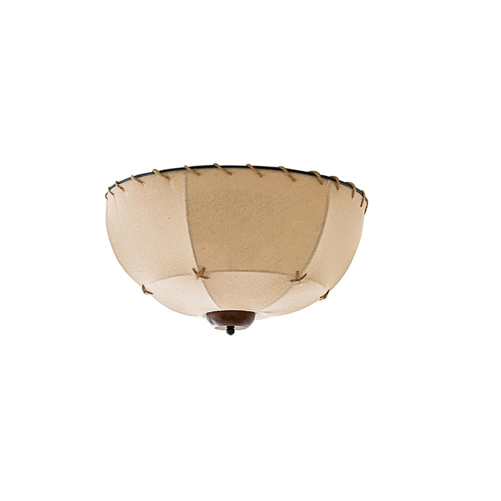 Lumis Plafonnier Rustique en Bois et Tissu
