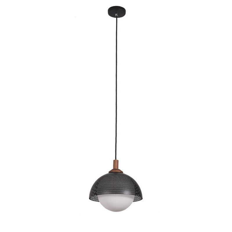 Pith Suspension Métal Bois Perforé Dôme Minimaliste Moderne