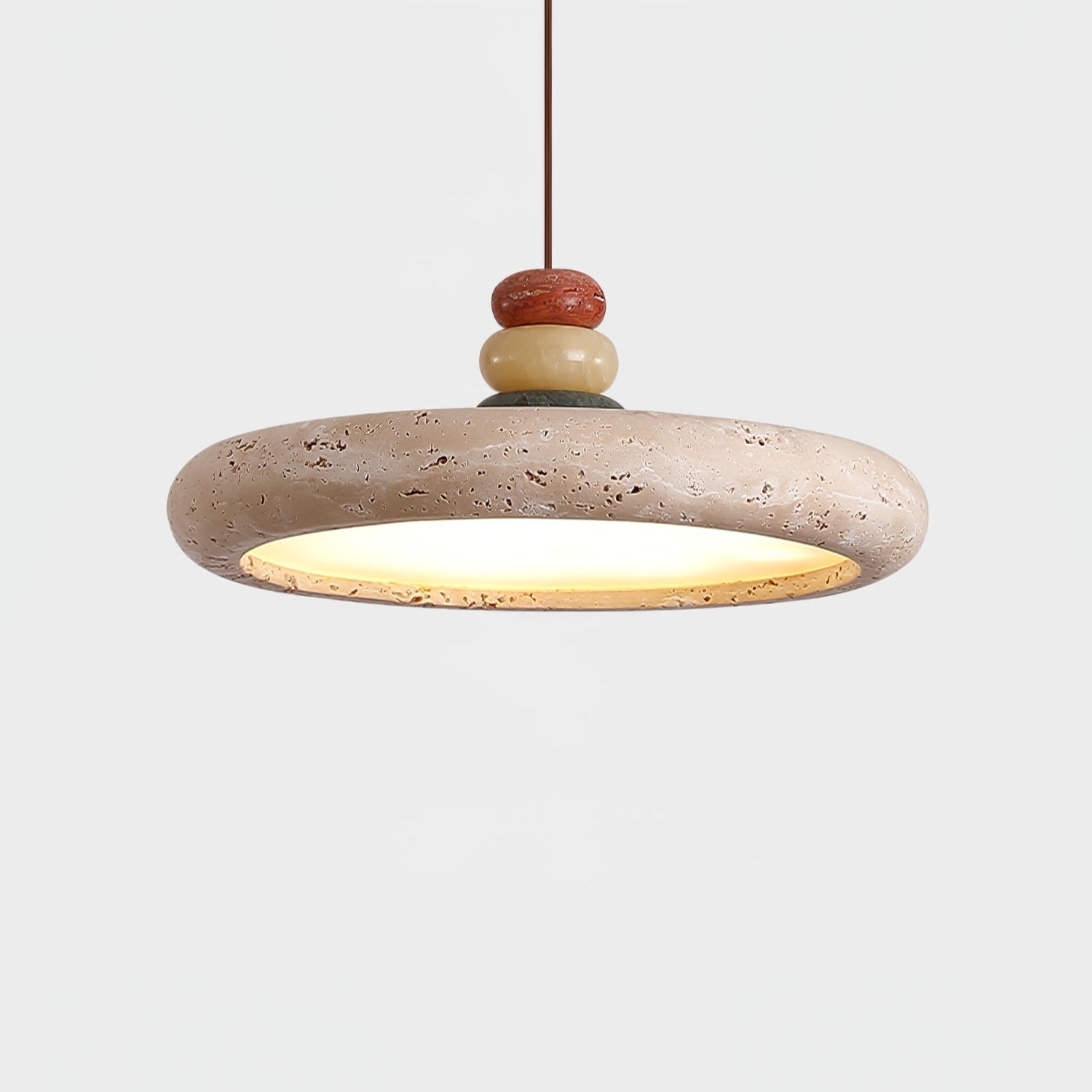 Cuvarora Disque Travertin Pendentif Lumière