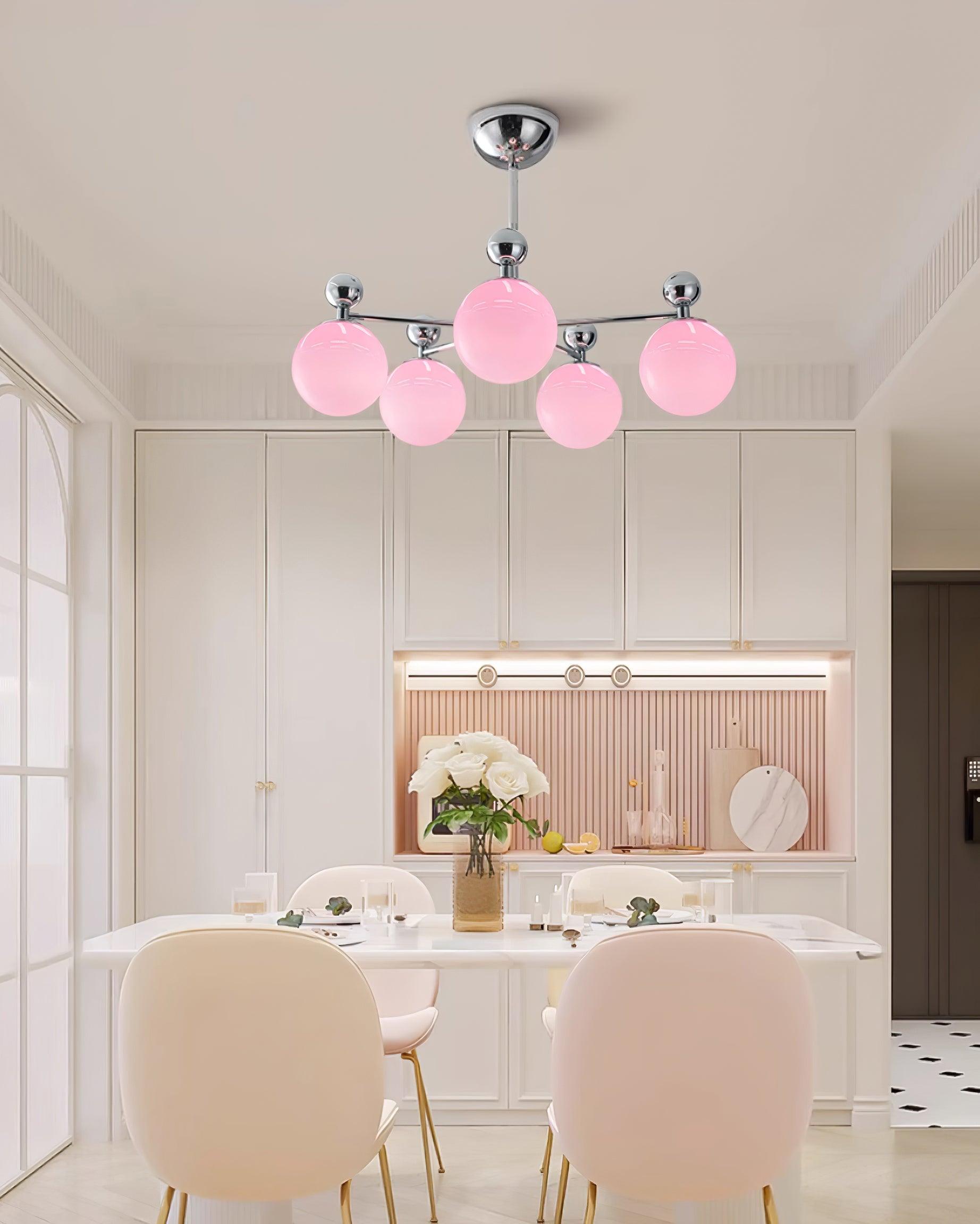 Dori Lustre Disposition de Globes en Verre Rose