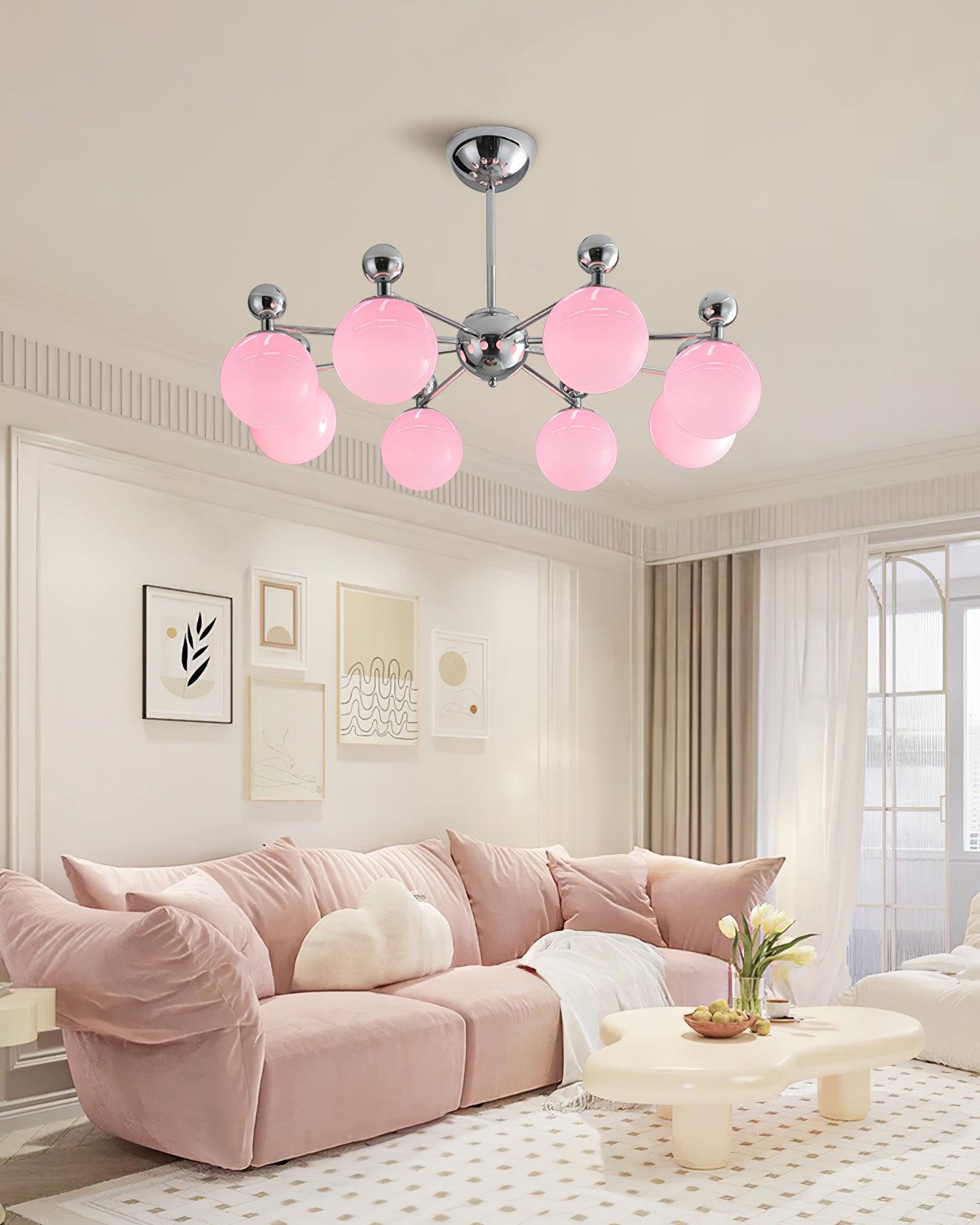 Dori Lustre Disposition de Globes en Verre Rose
