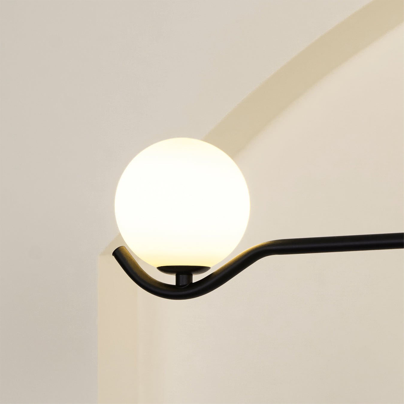 Lustra Suspension en Verre Noir avec Cadre