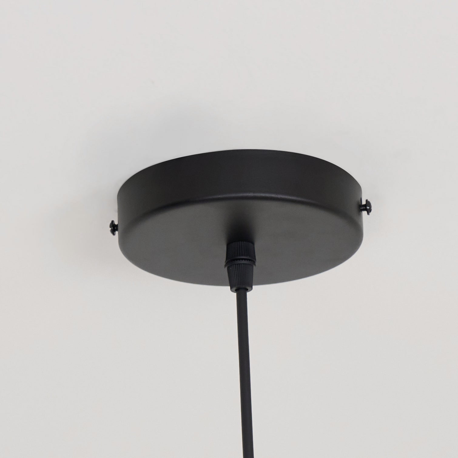 Lustra Suspension en Verre Noir avec Cadre