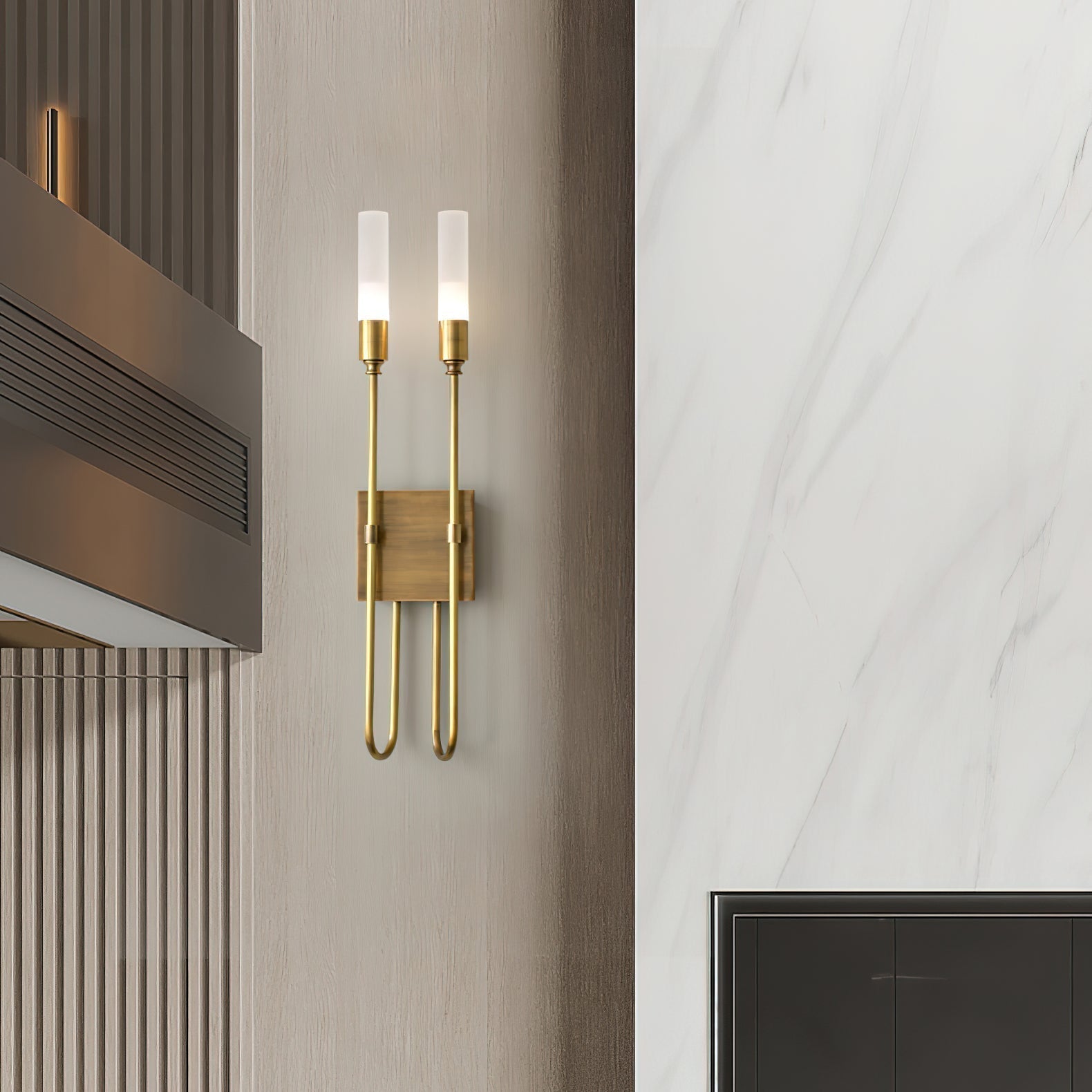 Lustra Lampe Murale Double Tige Minimaliste