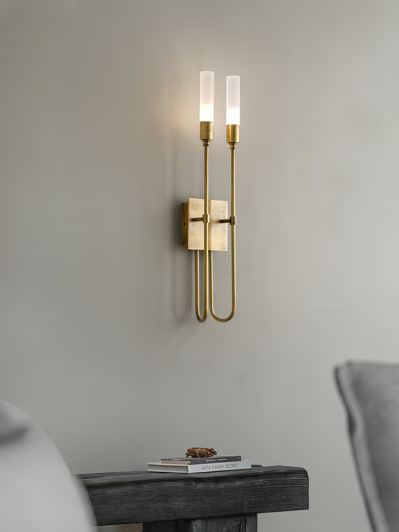 Lustra Lampe Murale Double Tige Minimaliste