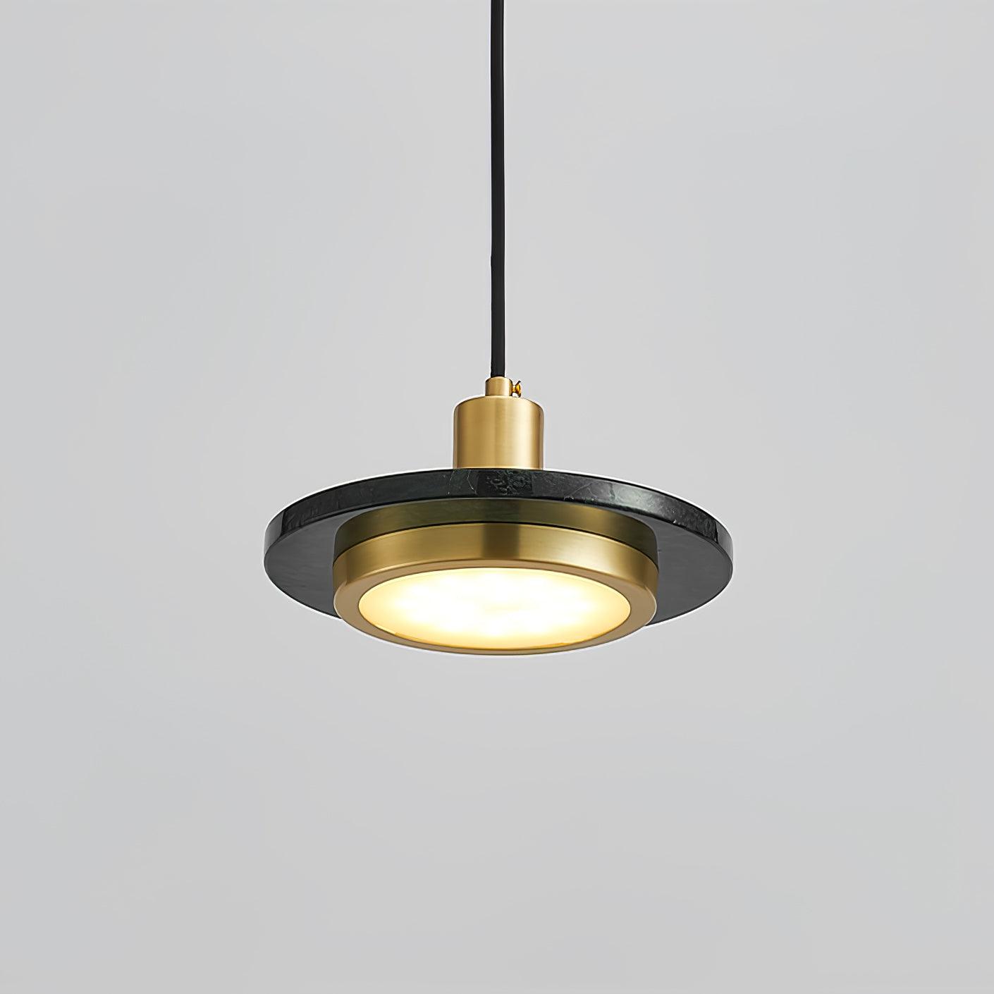 Solara Suspension en Marbre Double Cercle Moderne