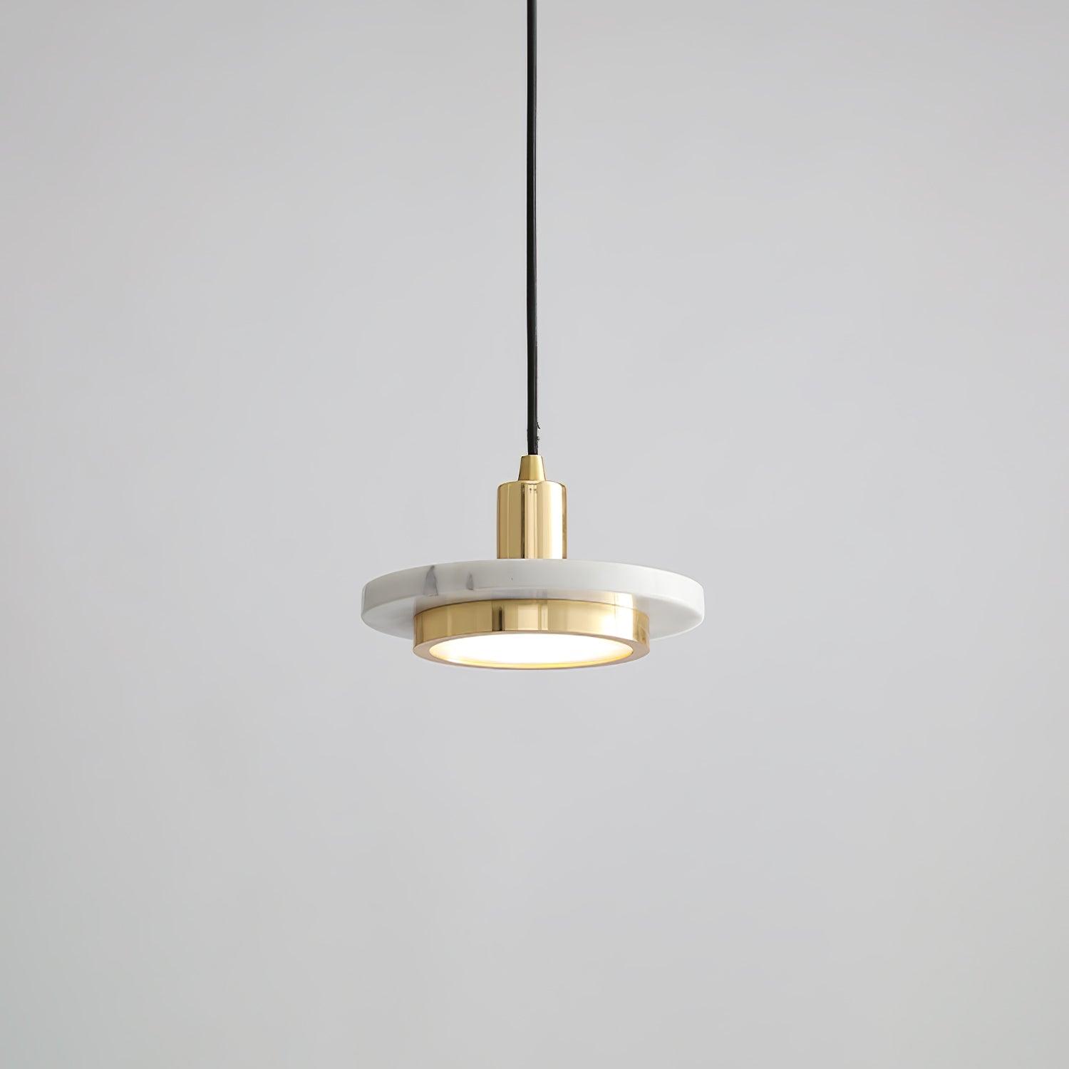 Solara Suspension en Marbre Double Cercle Moderne