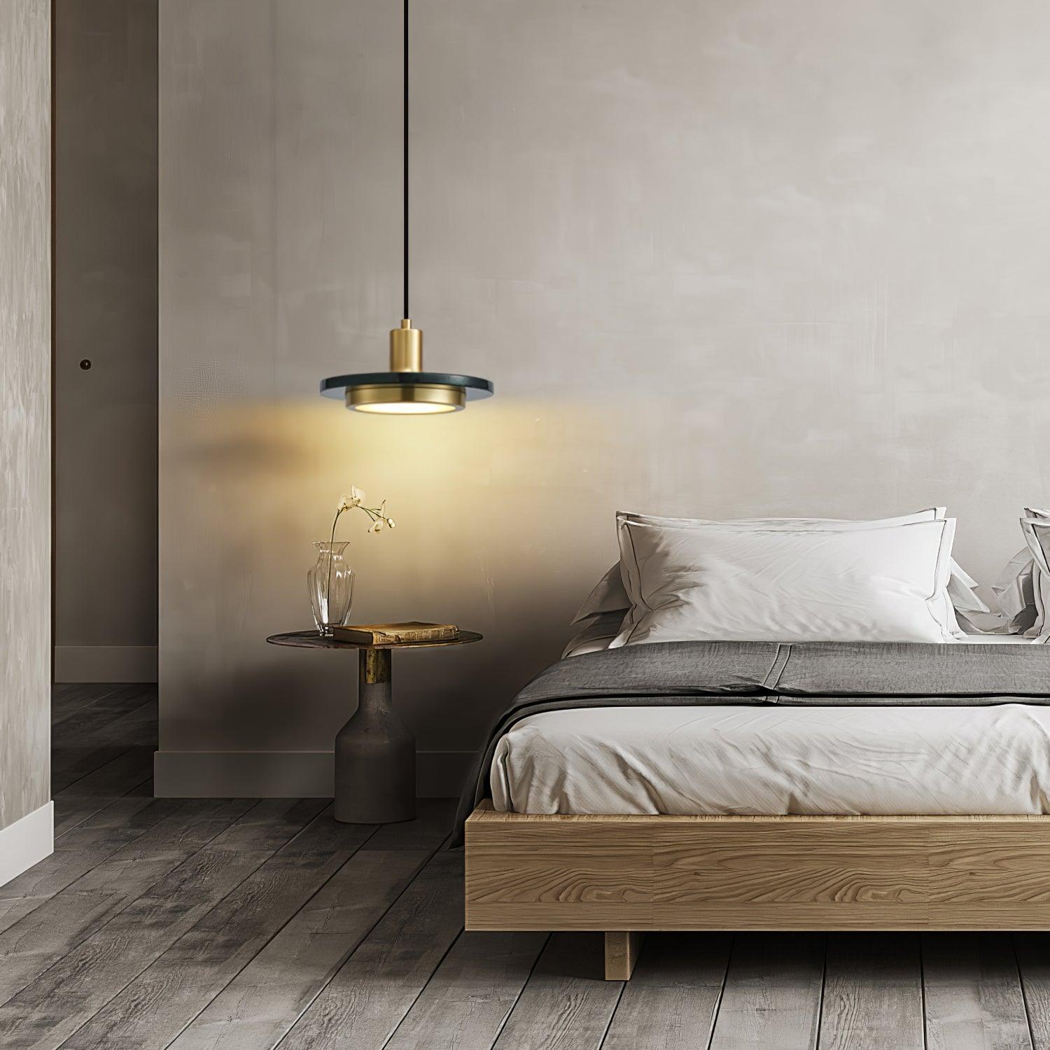 Solara Suspension en Marbre Double Cercle Moderne
