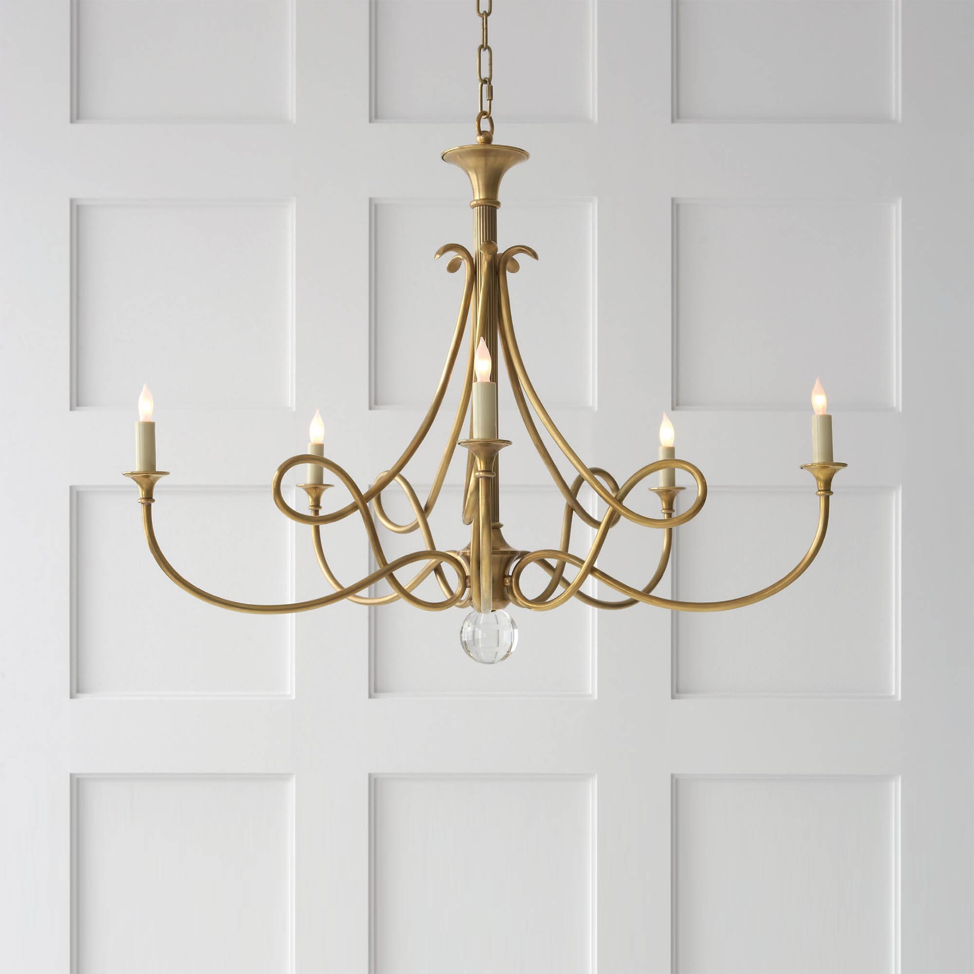 Lustra Lustre Laiton Double Torsion Candelier Cristal