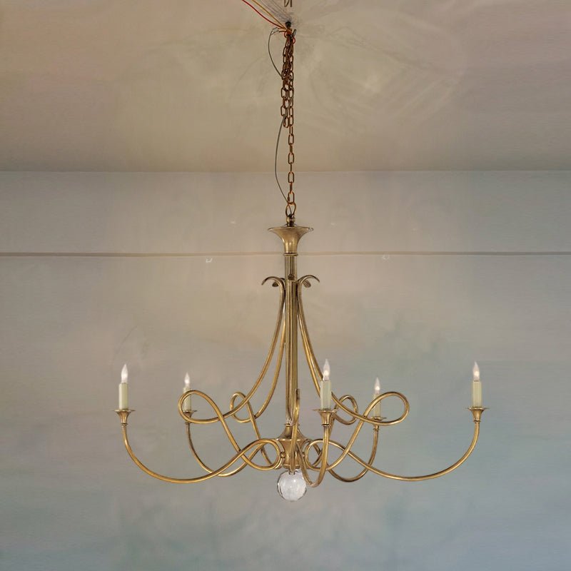Lustra Lustre Laiton Double Torsion Candelier Cristal