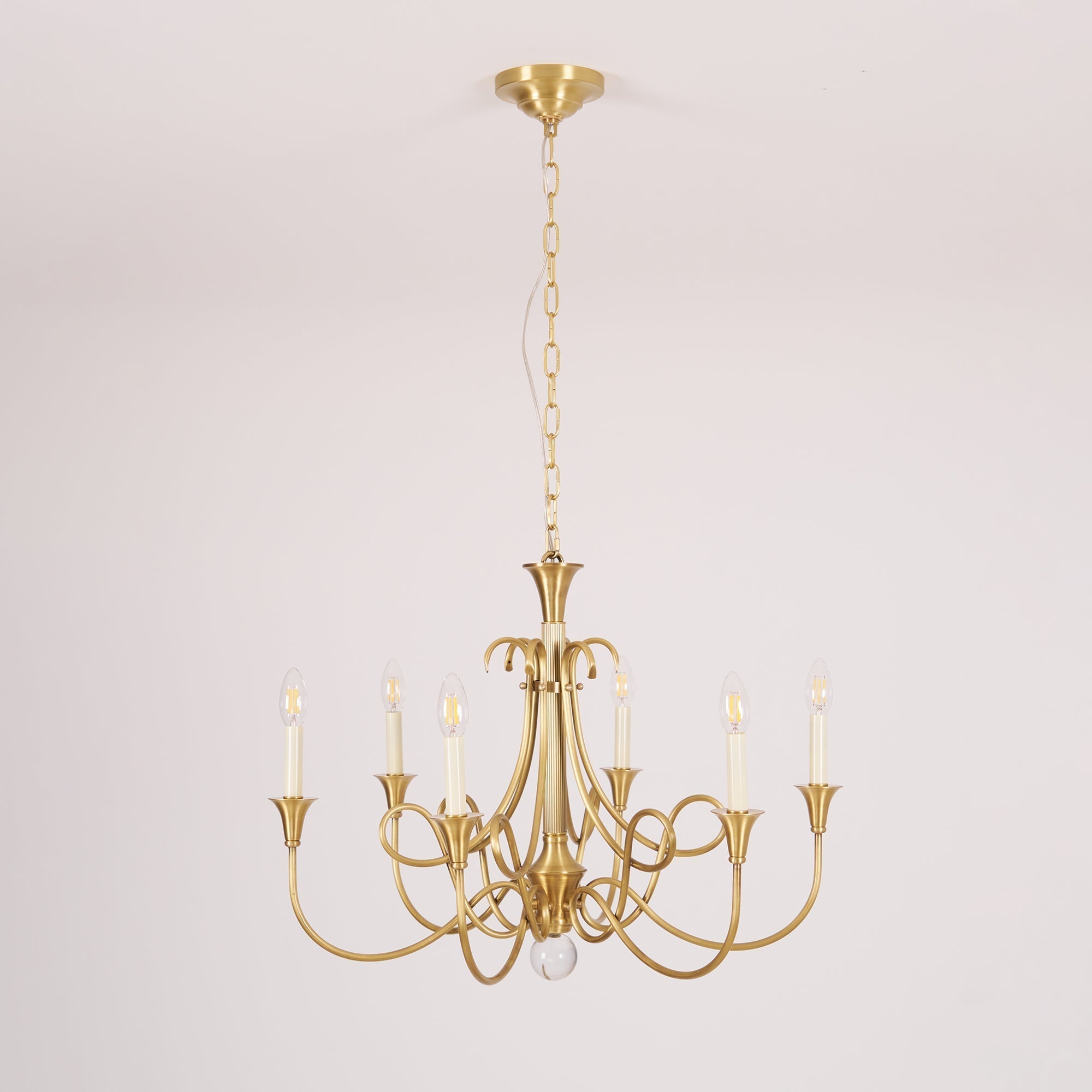 Lustra Lustre Laiton Double Torsion Candelier Cristal