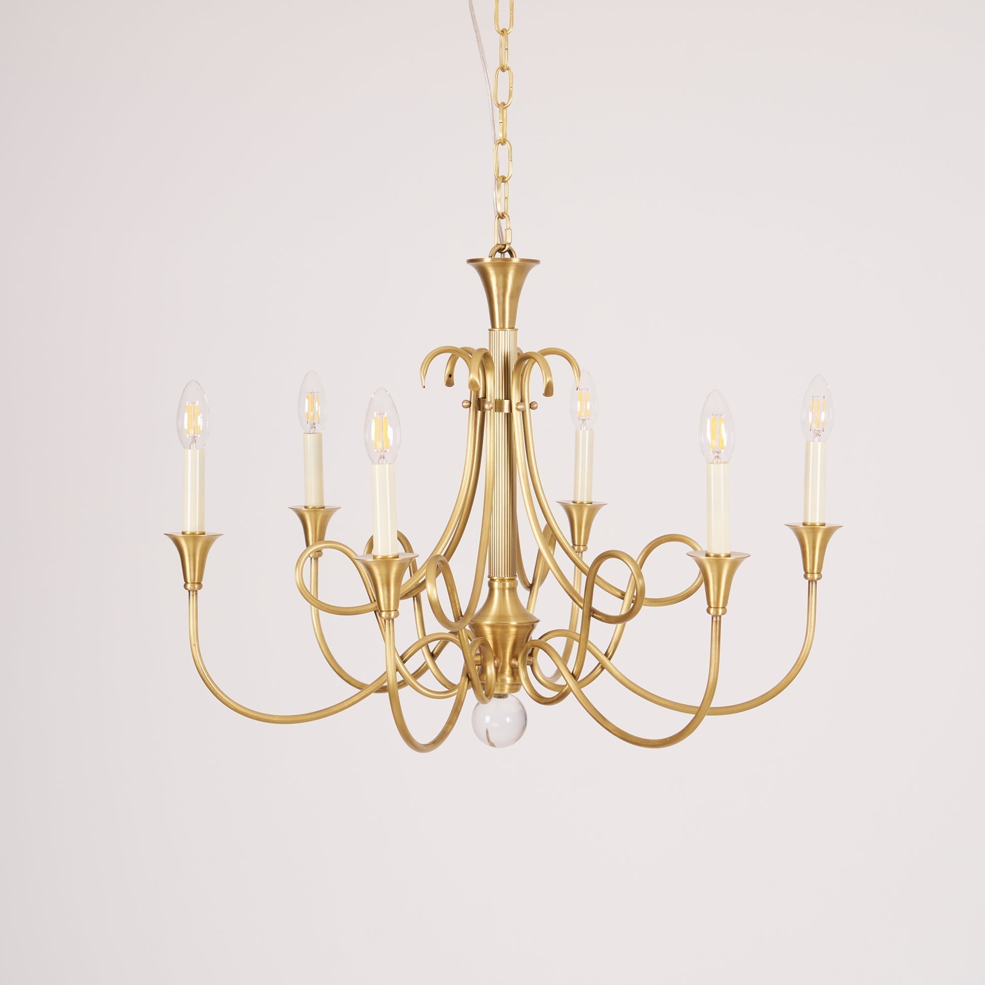 Lustra Lustre Laiton Double Torsion Candelier Cristal