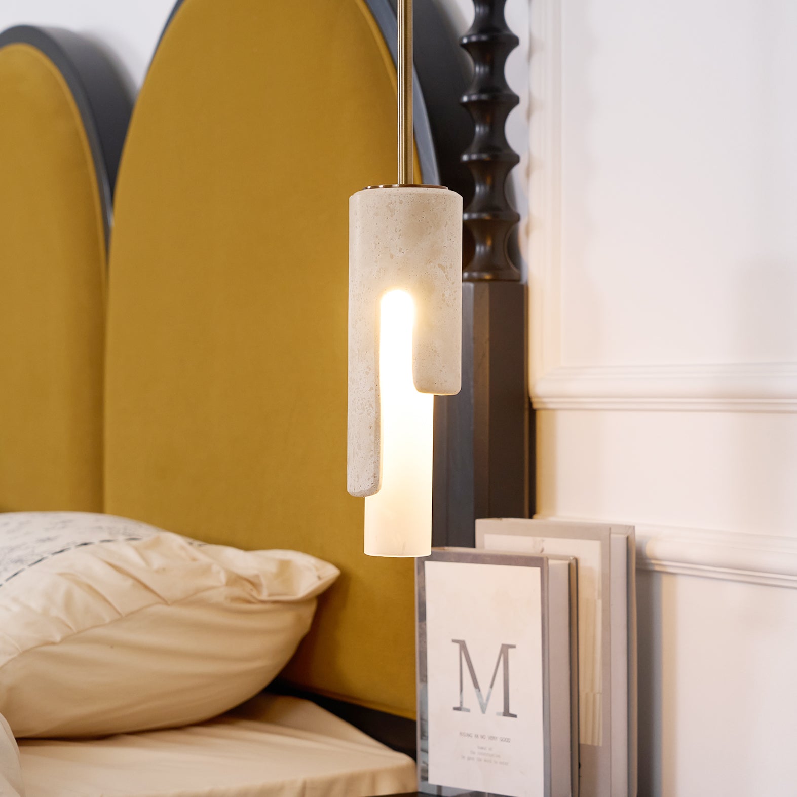 Elix Suspension Marbre Verre Moderne Salon