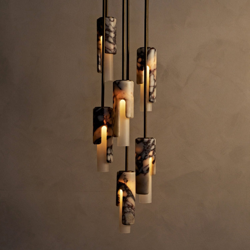 Elix Suspension Marbre Verre Moderne Salon