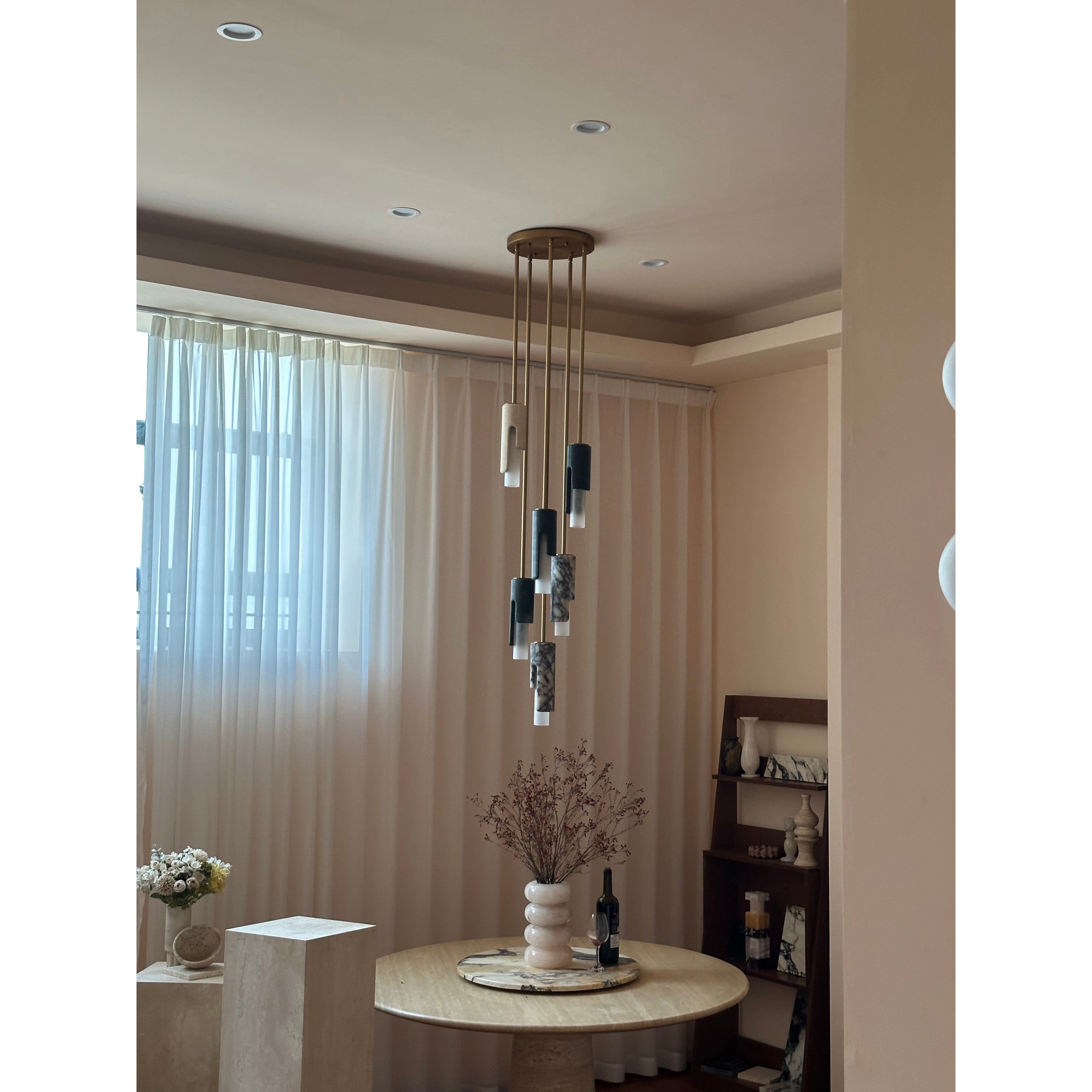 Elix Suspension Marbre Verre Moderne Salon