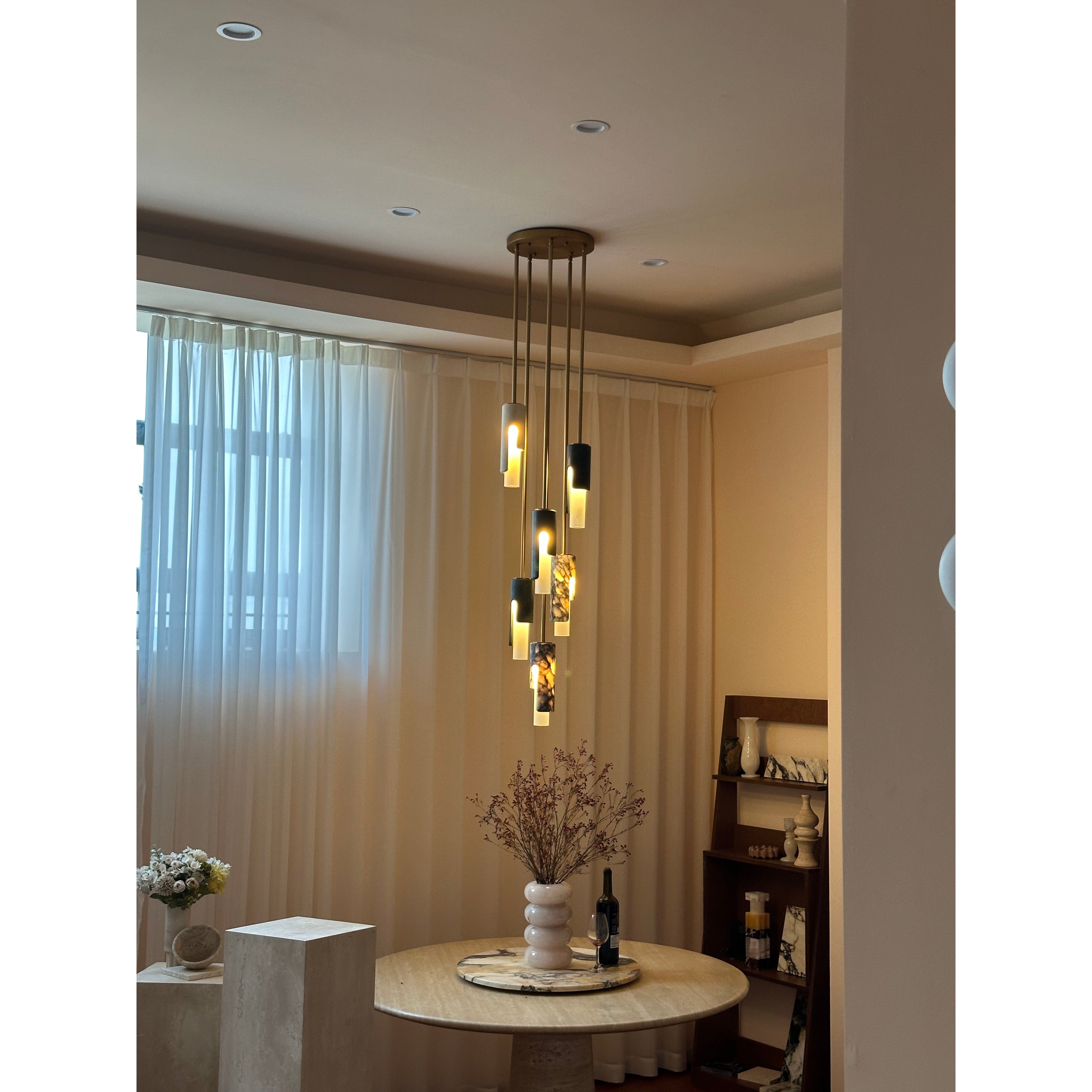 Elix Suspension Marbre Verre Moderne Salon