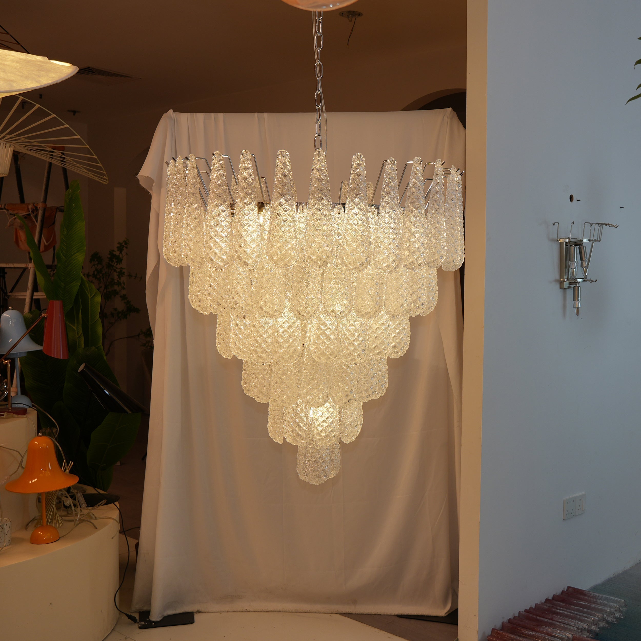 Inset Lustre Goutte Murano Métal Verre Premium