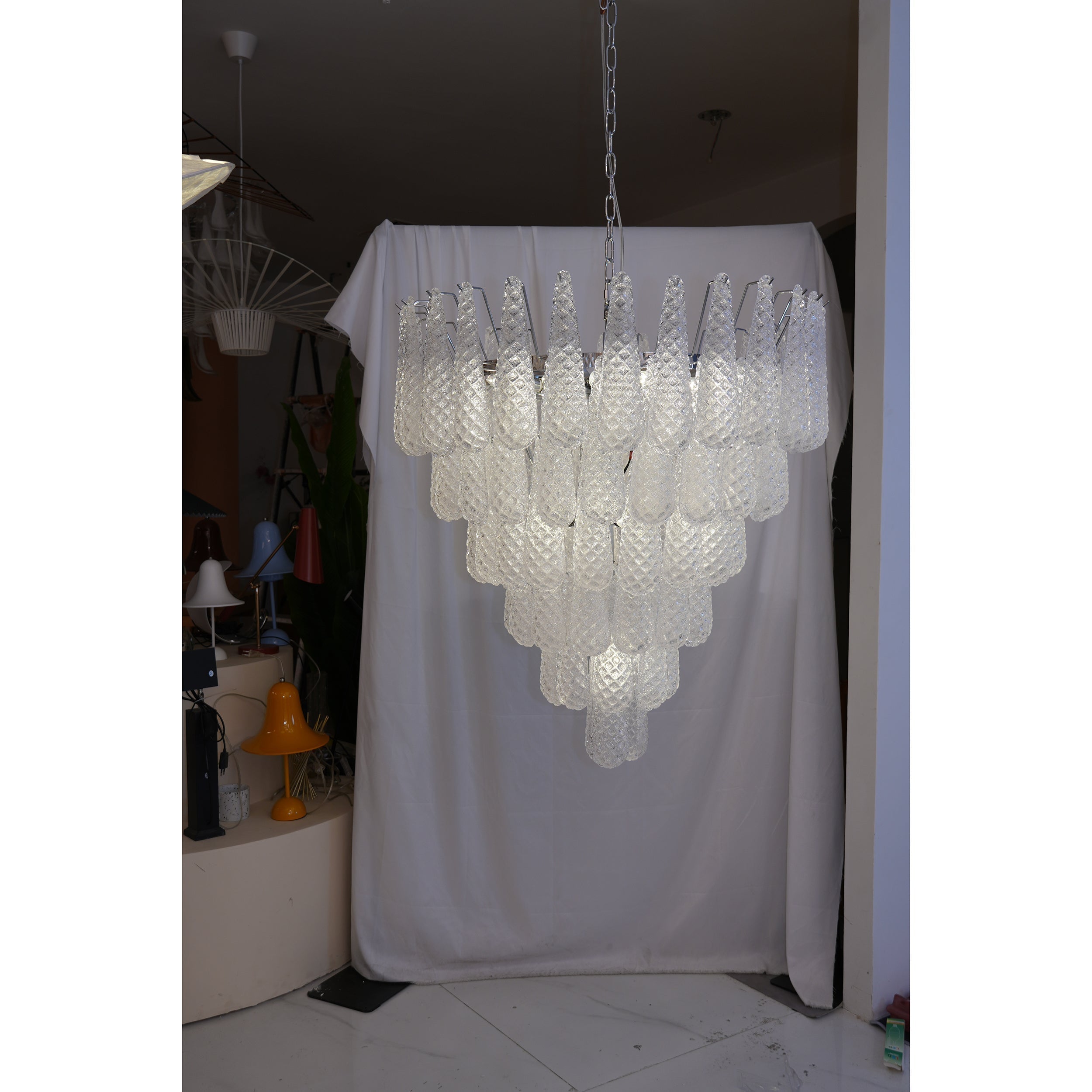 Inset Lustre Goutte Murano Métal Verre Premium