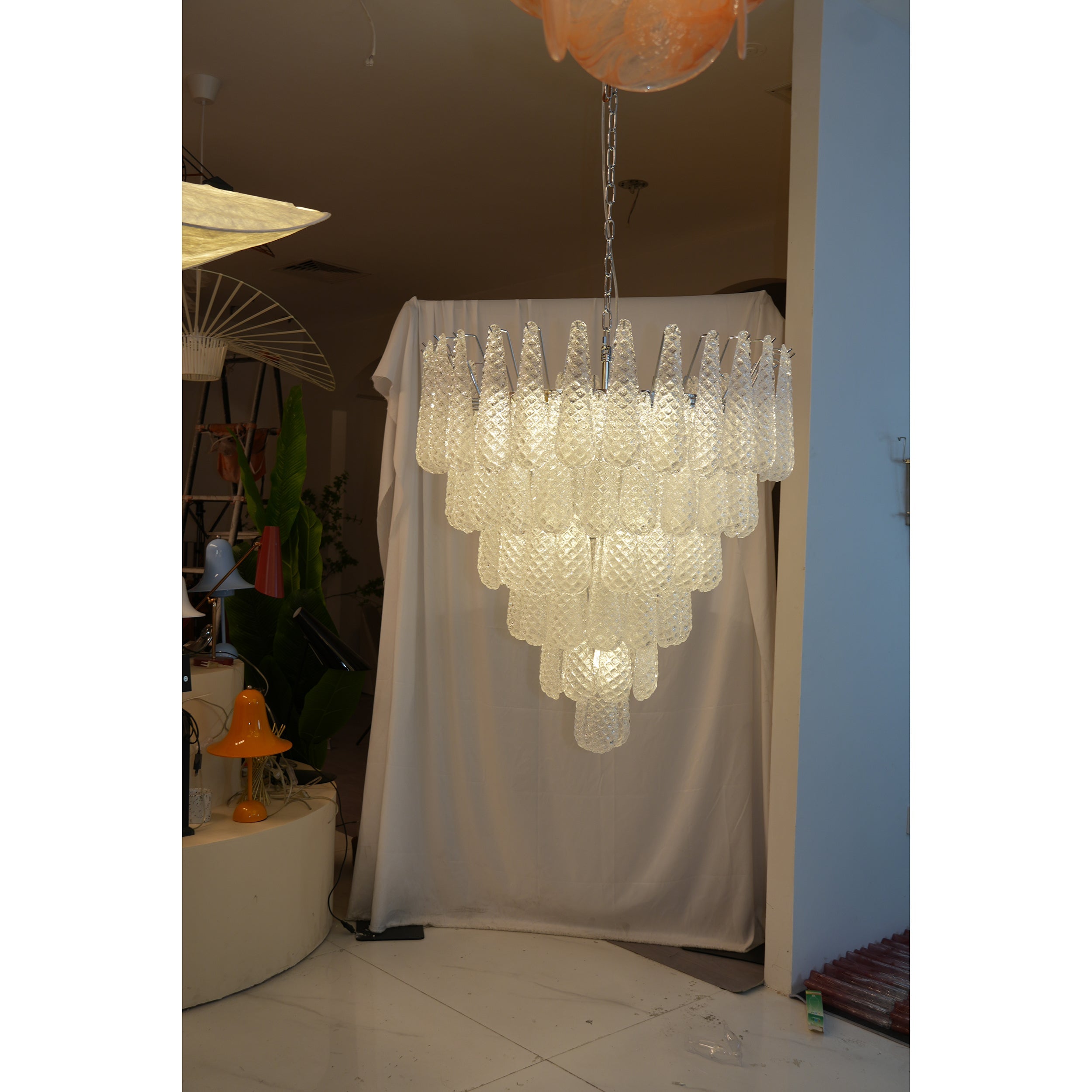 Inset Lustre Goutte Murano Métal Verre Premium