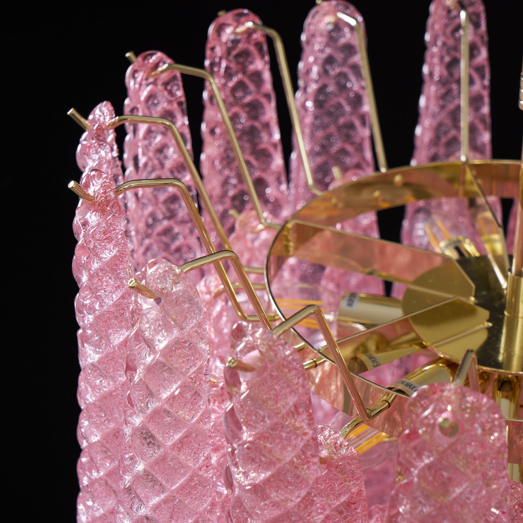 Aurora Lustre en Verre Rose Luxe