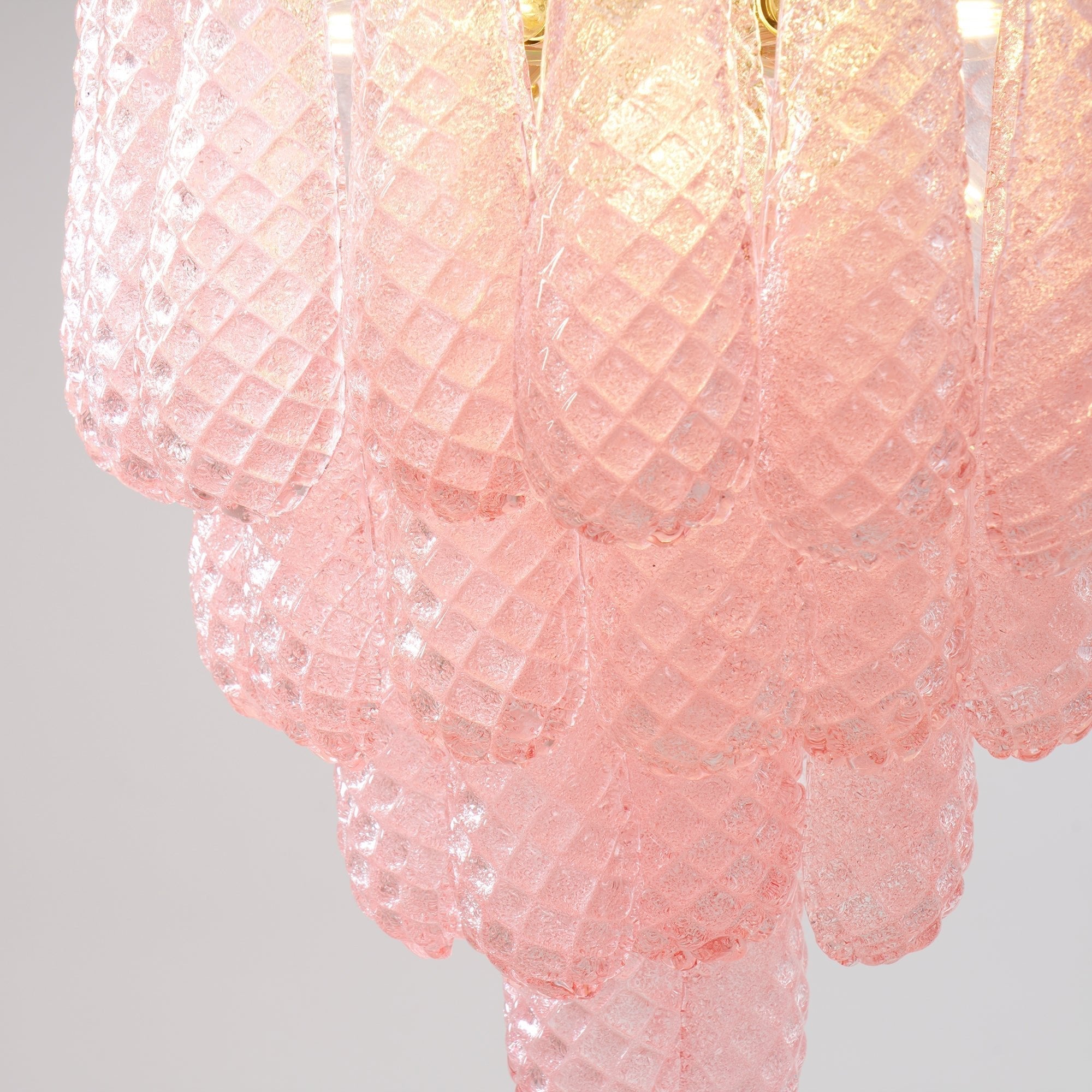 Aurora Lustre en Verre Rose Luxe
