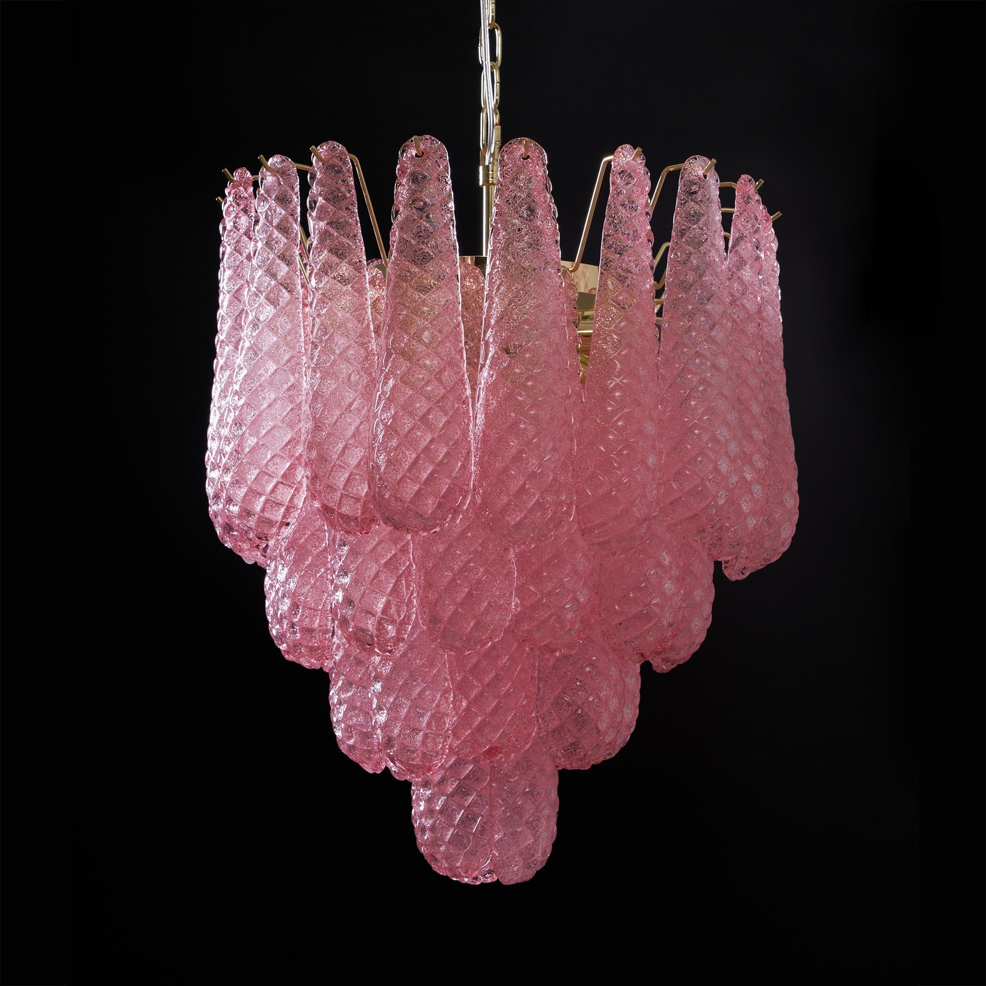 Aurora Lustre en Verre Rose Luxe