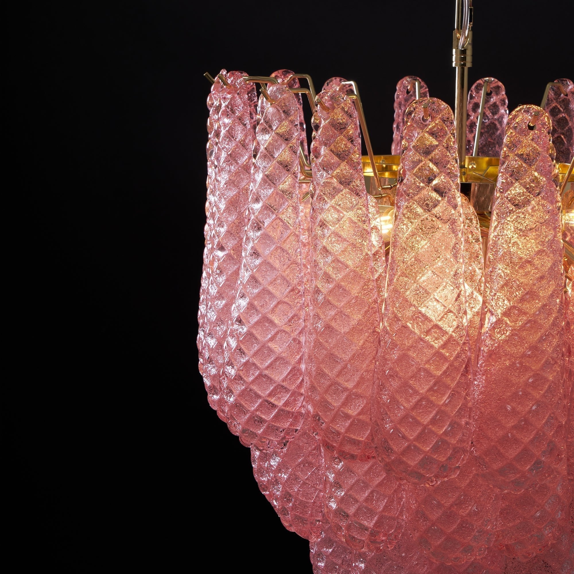 Aurora Lustre en Verre Rose Luxe