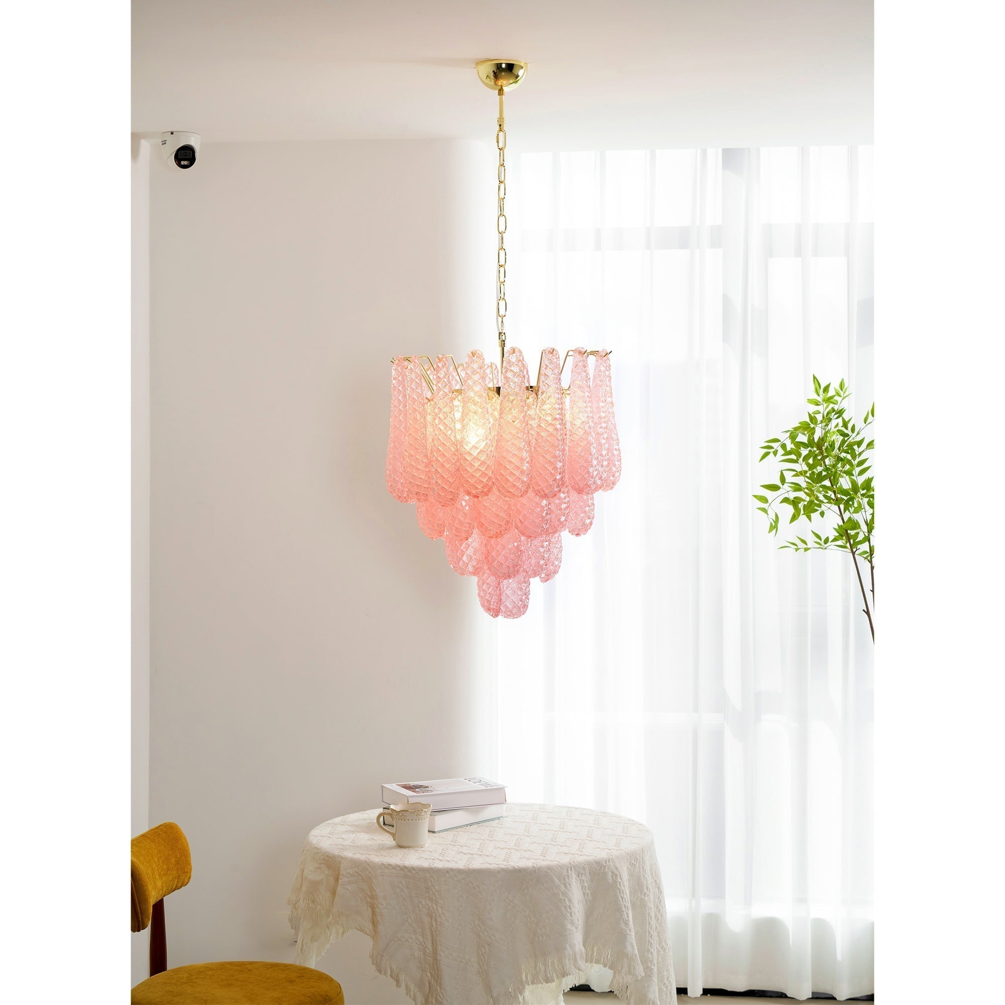 Aurora Lustre en Verre Rose Luxe