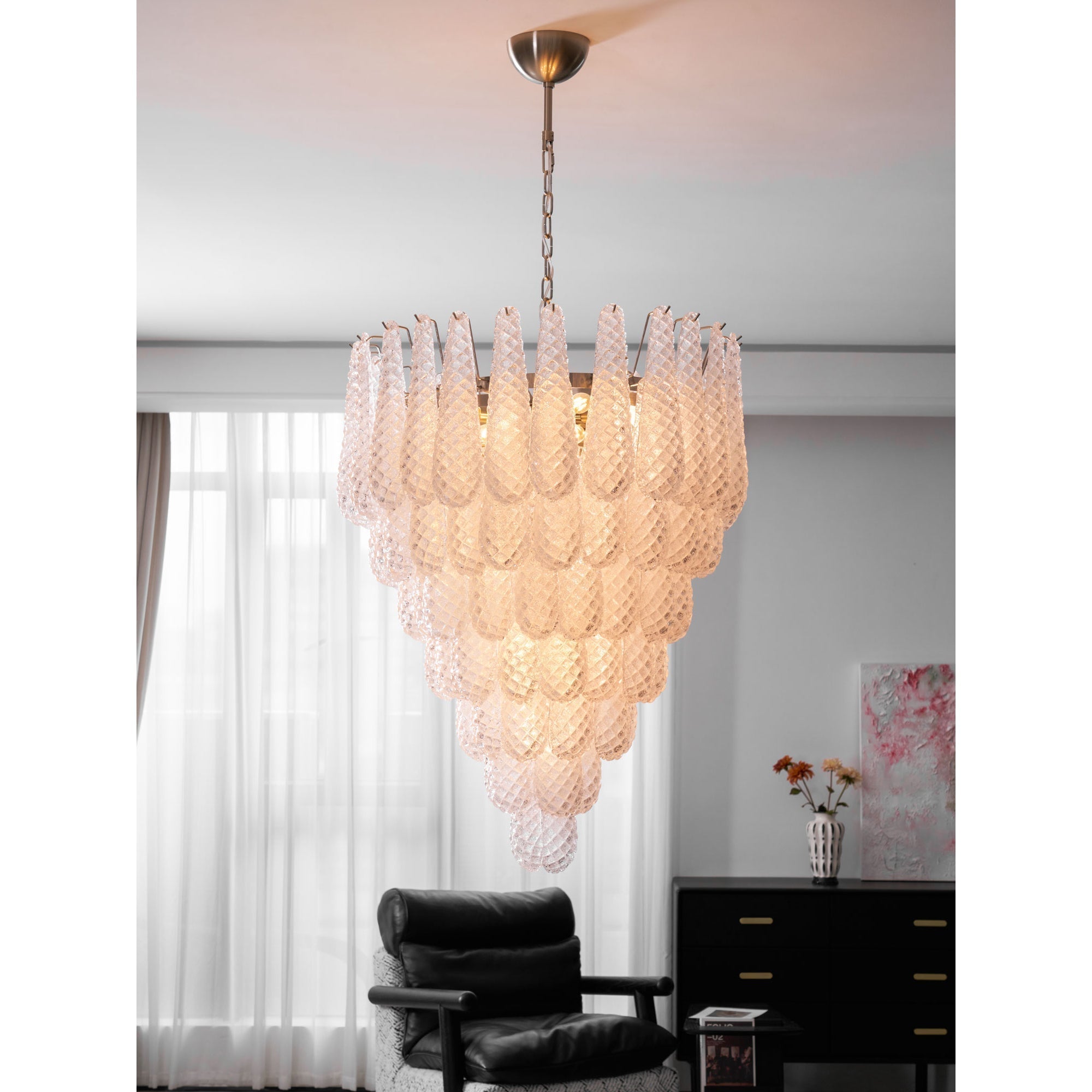 Inset Lustre Goutte Murano Métal Verre Premium