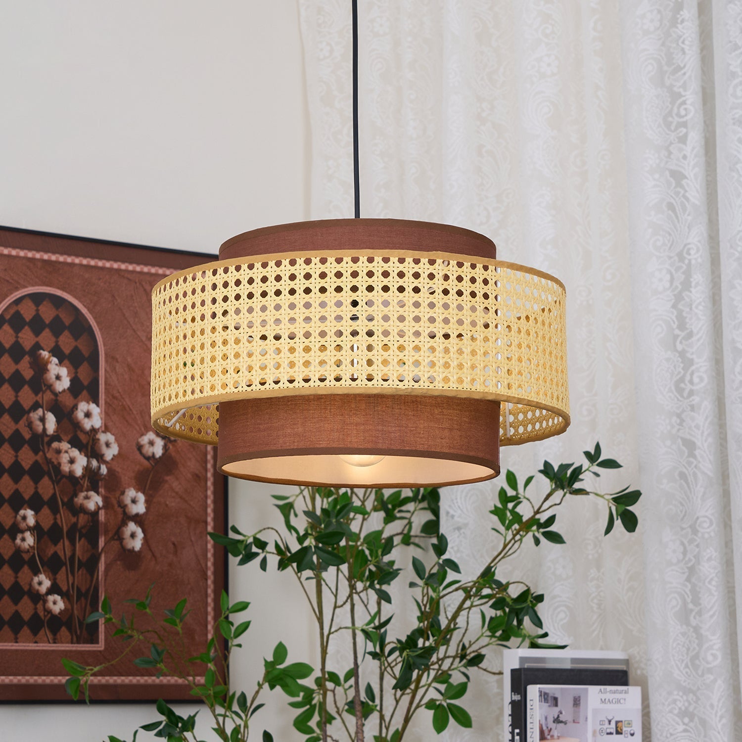 Zerither Suspension Rattan Tissu