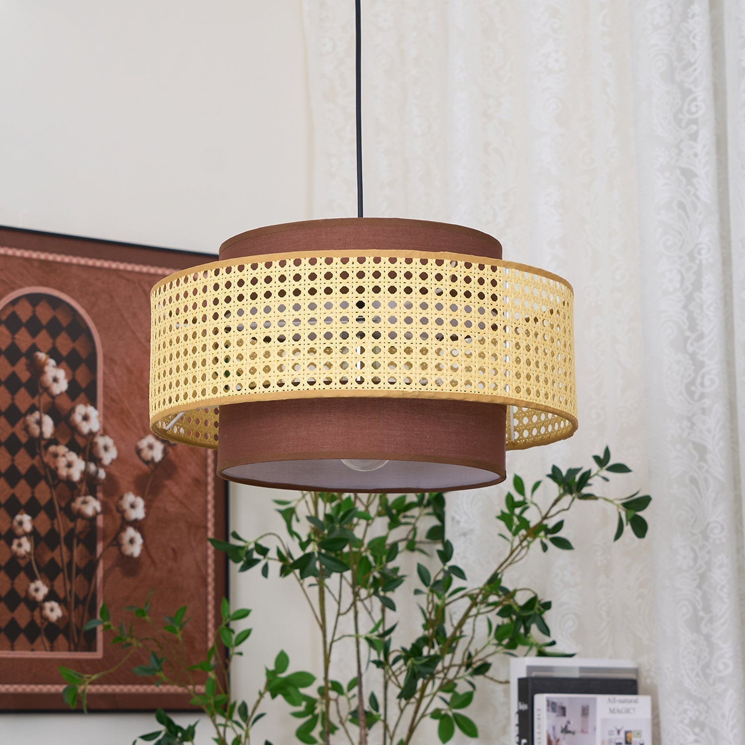 Zerither Suspension Rattan Tissu