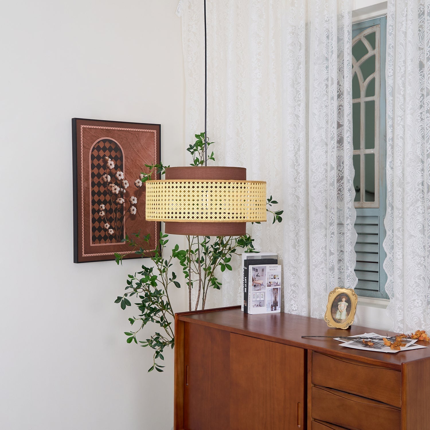 Zerither Suspension Rattan Tissu